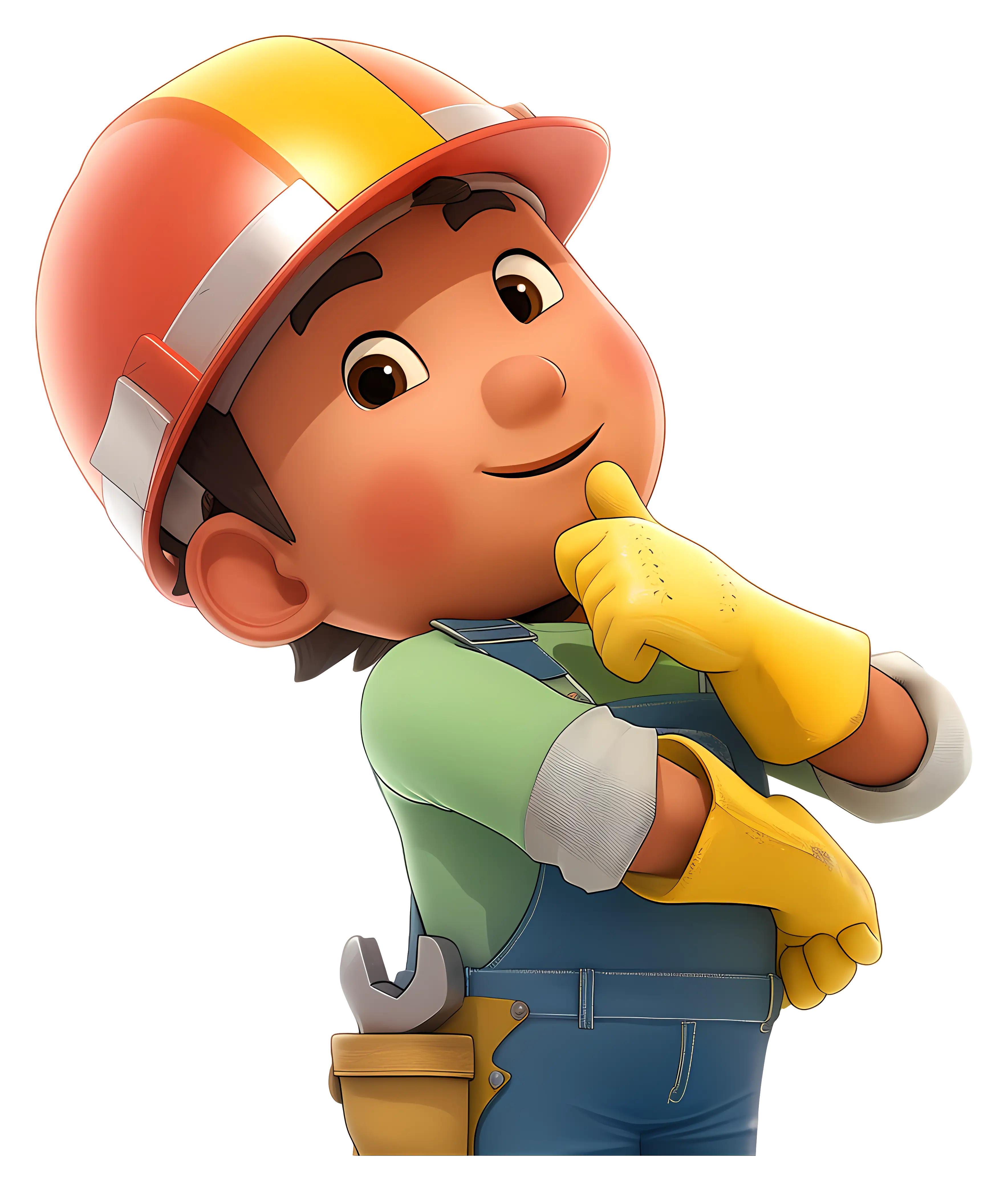 Cartoon Construction Worker with Tools