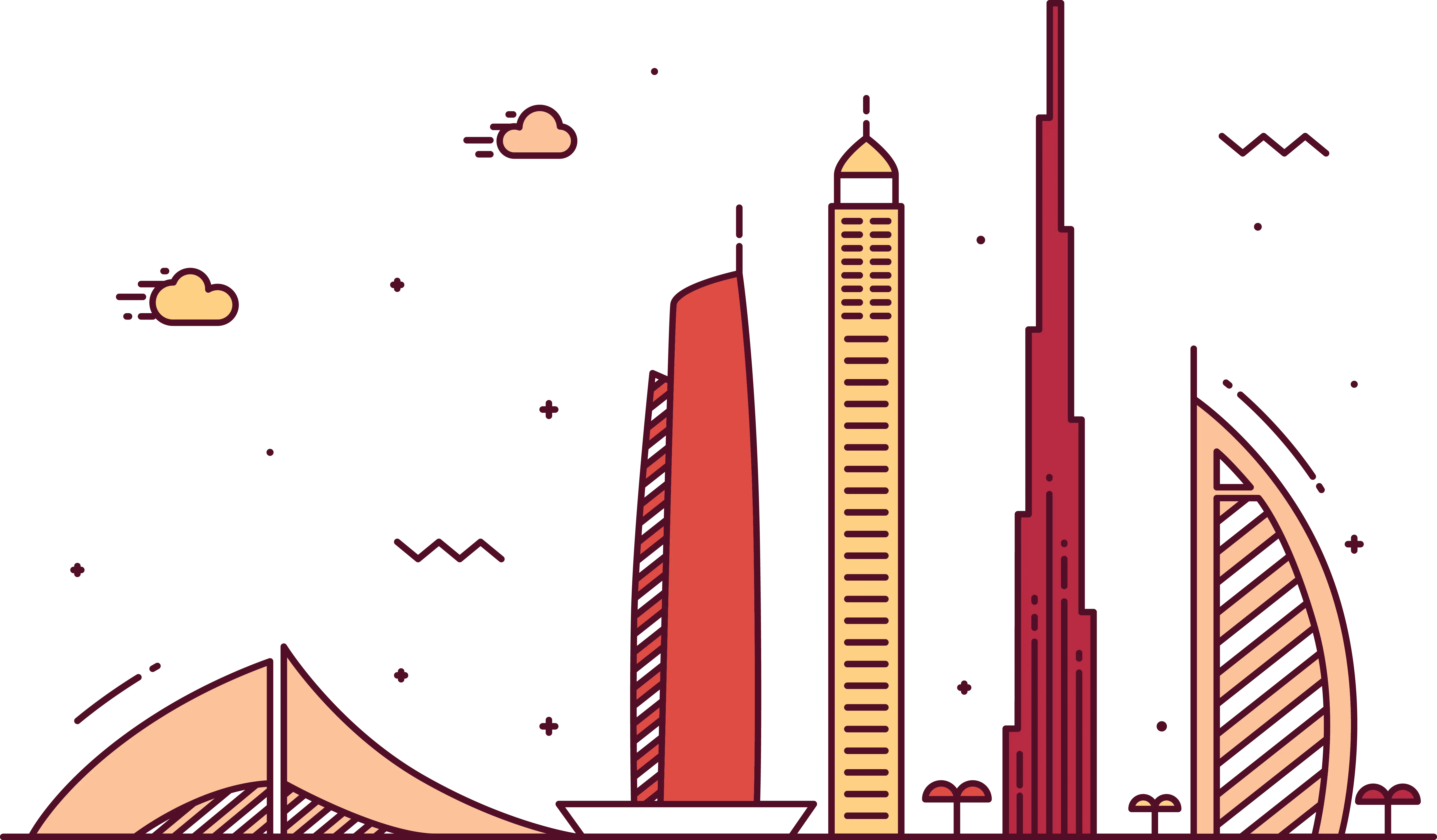 City Skyline with Iconic Buildings