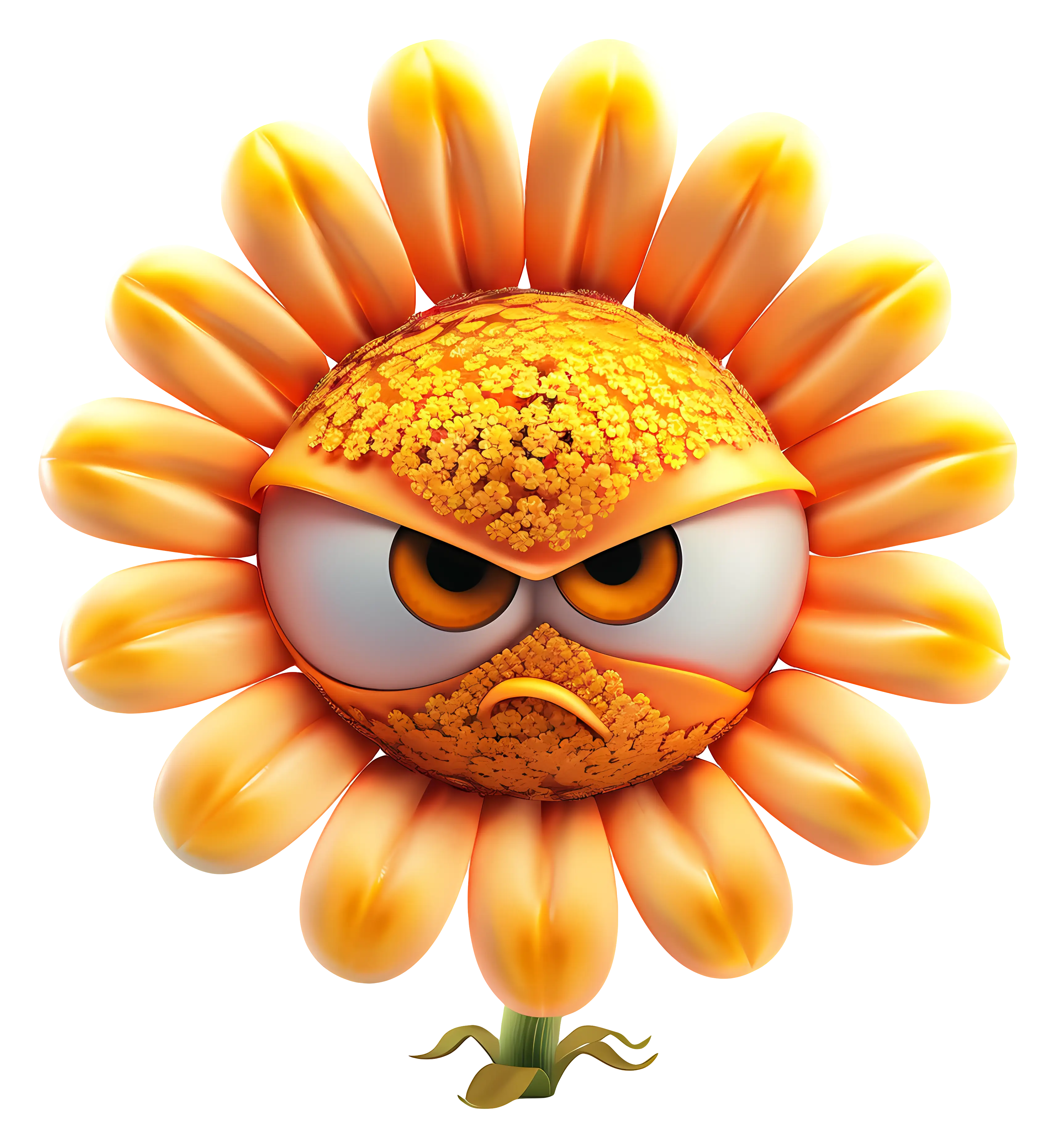 Angry Flower Cartoon Character