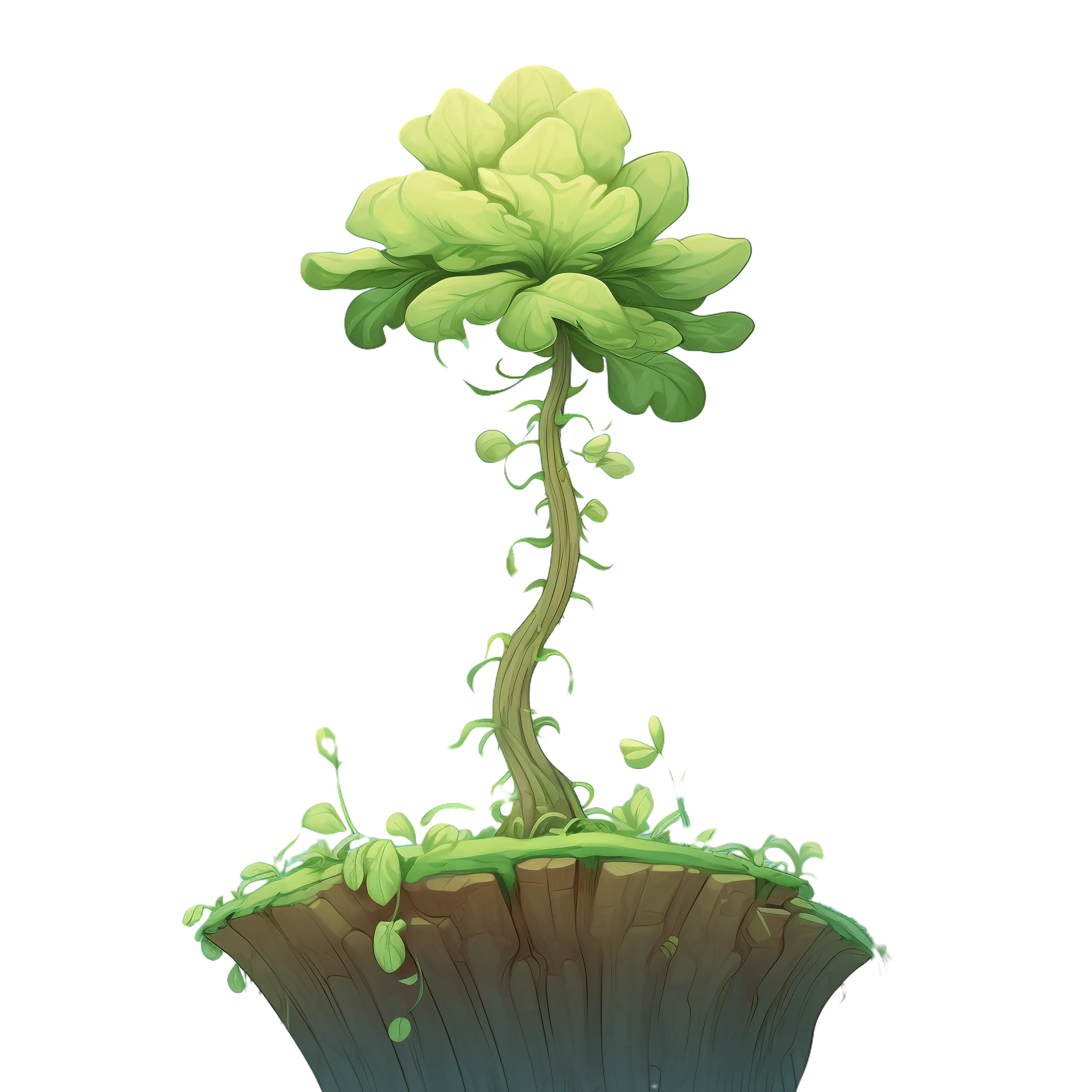 Tall Green Plant with Leaves
