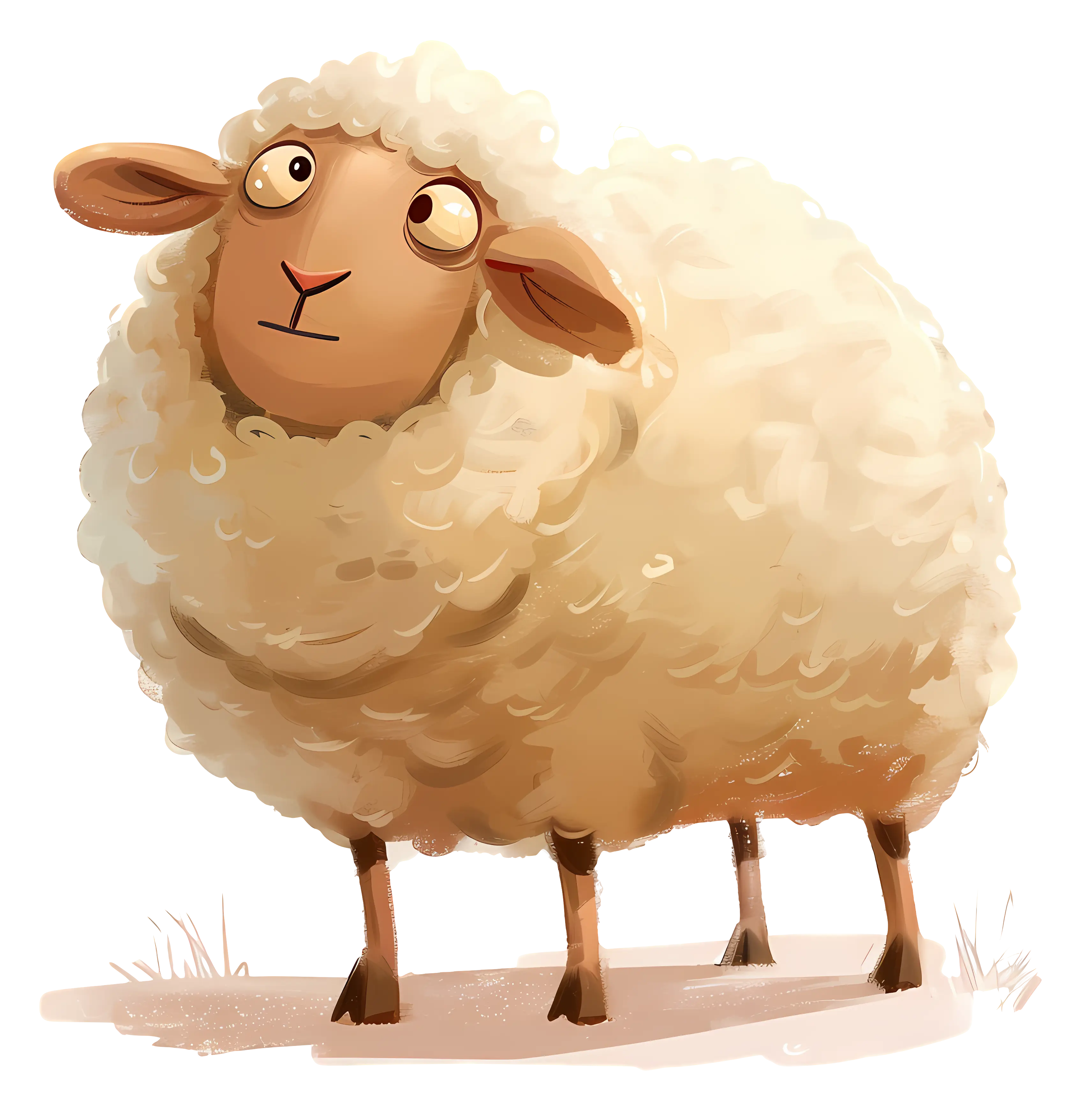 Cute Cartoon Sheep Illustration