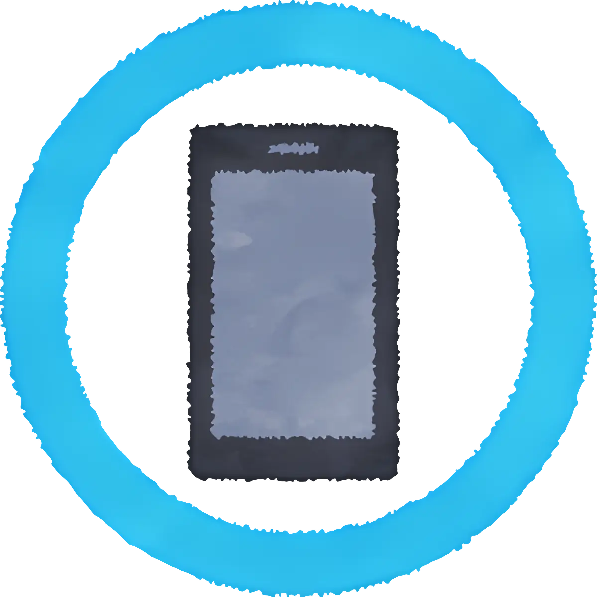 Modern Smartphone with Blue Circle
