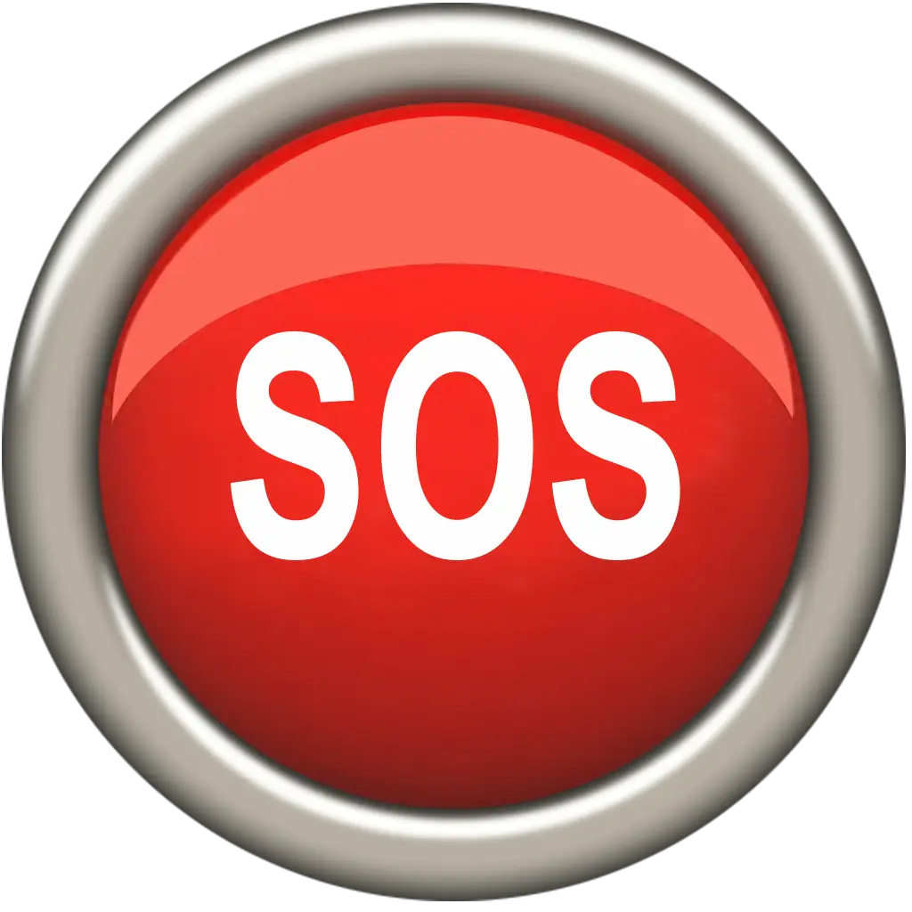 Red Emergency SOS Button Symbol