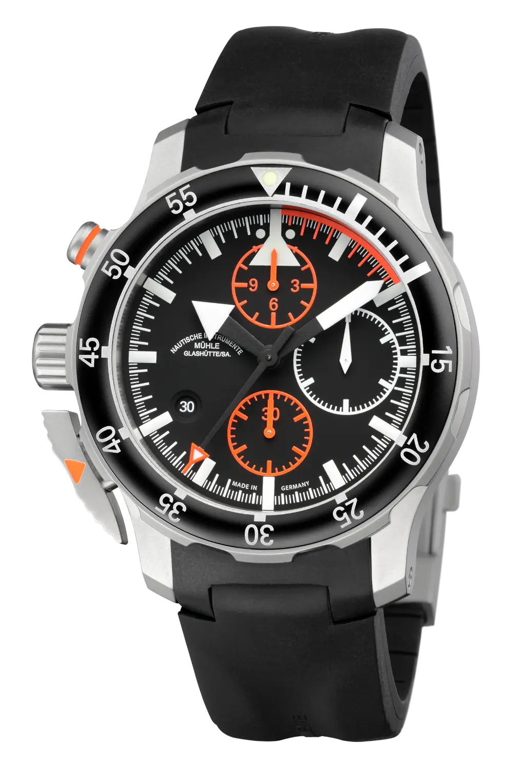 Modern Sports Chronograph Watch with Rubber Strap