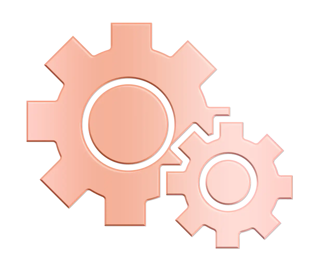 Pink Metallic Gears for Mechanical Concepts