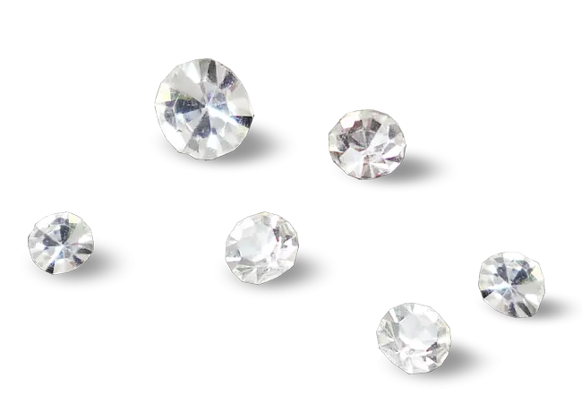 Beautiful Clear-Cut Diamonds on Transparent Background