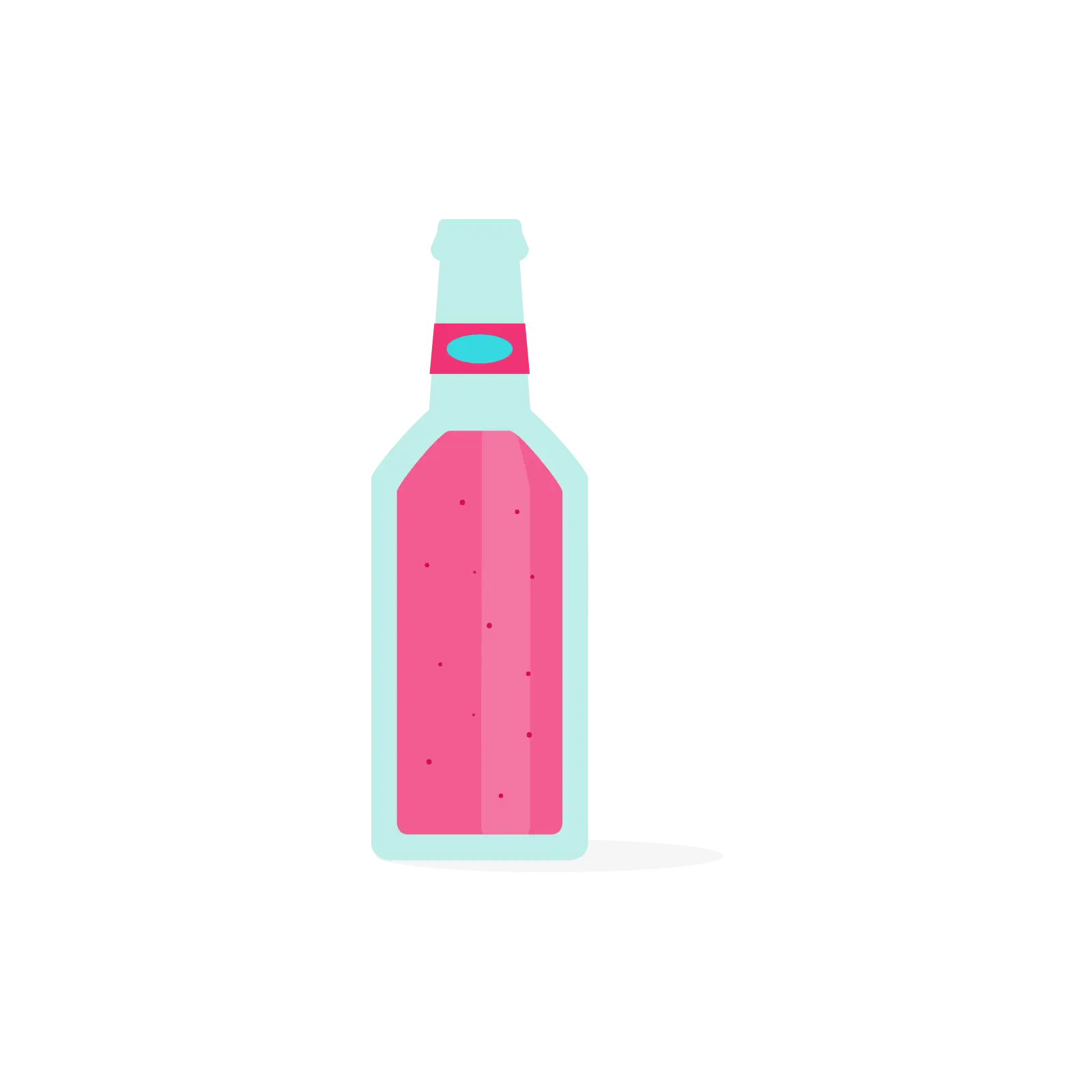 Pink Bottle Cartoon Illustration
