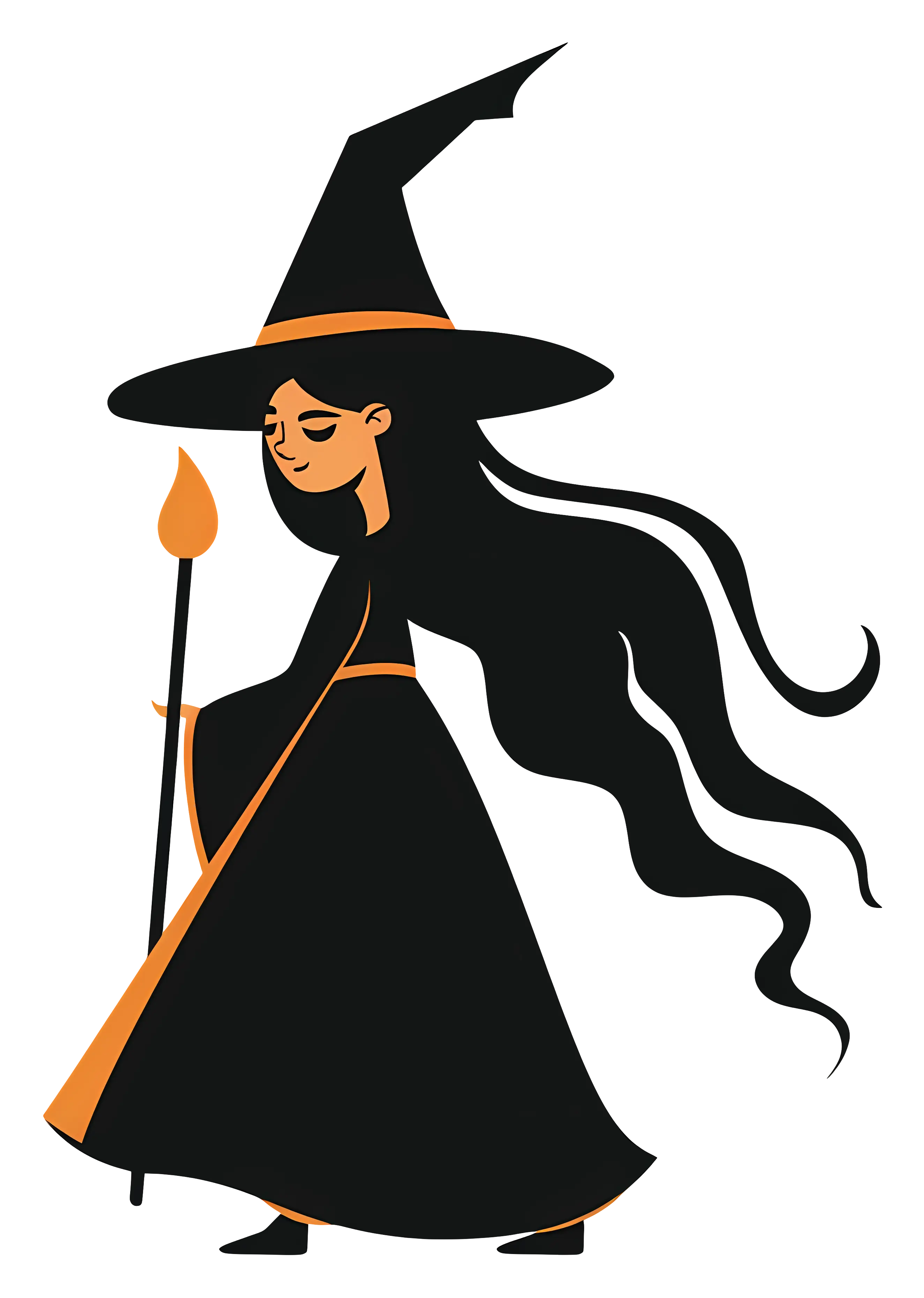 Witch with Hat and Broom