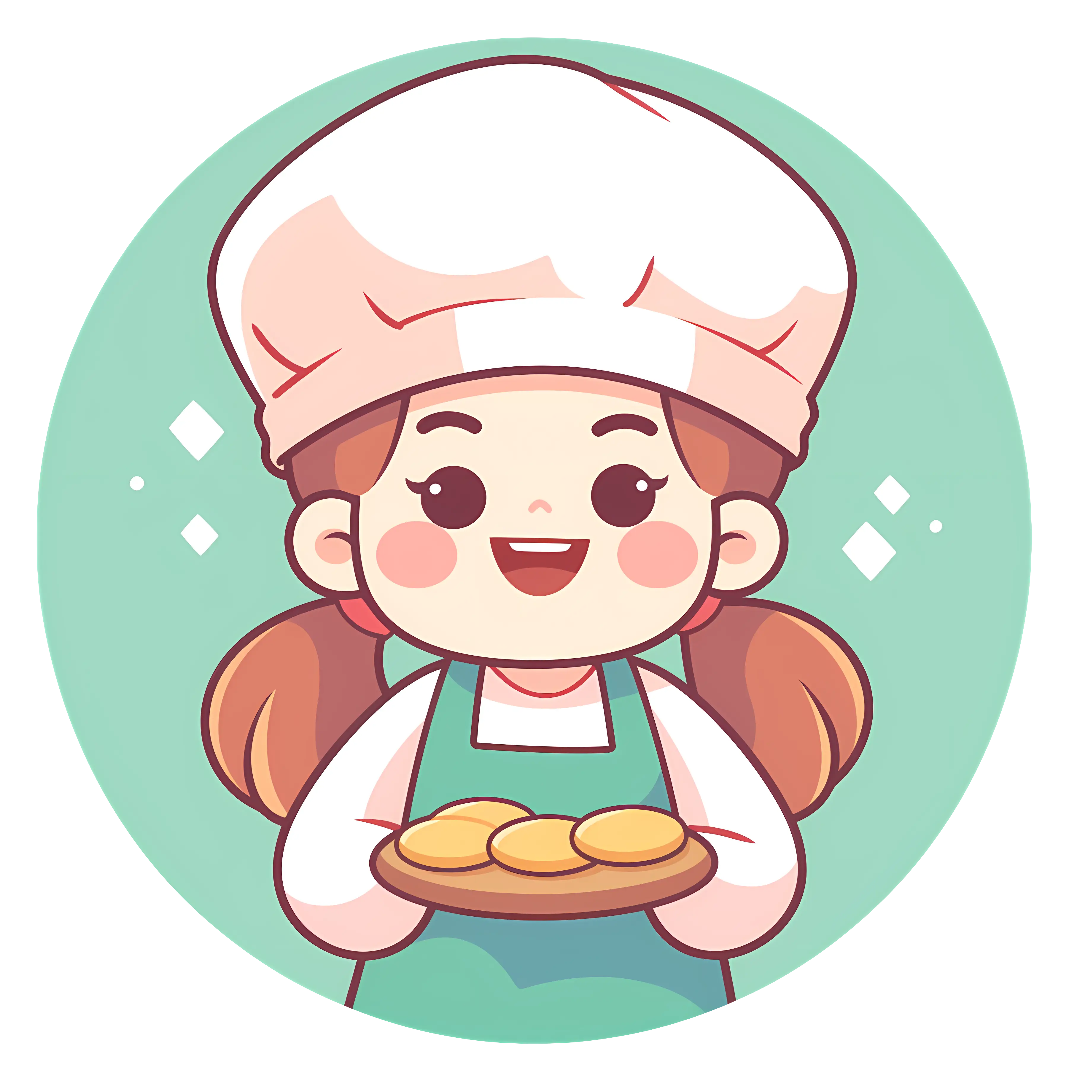 Happy Cartoon Chef Holding Cookies Illustration