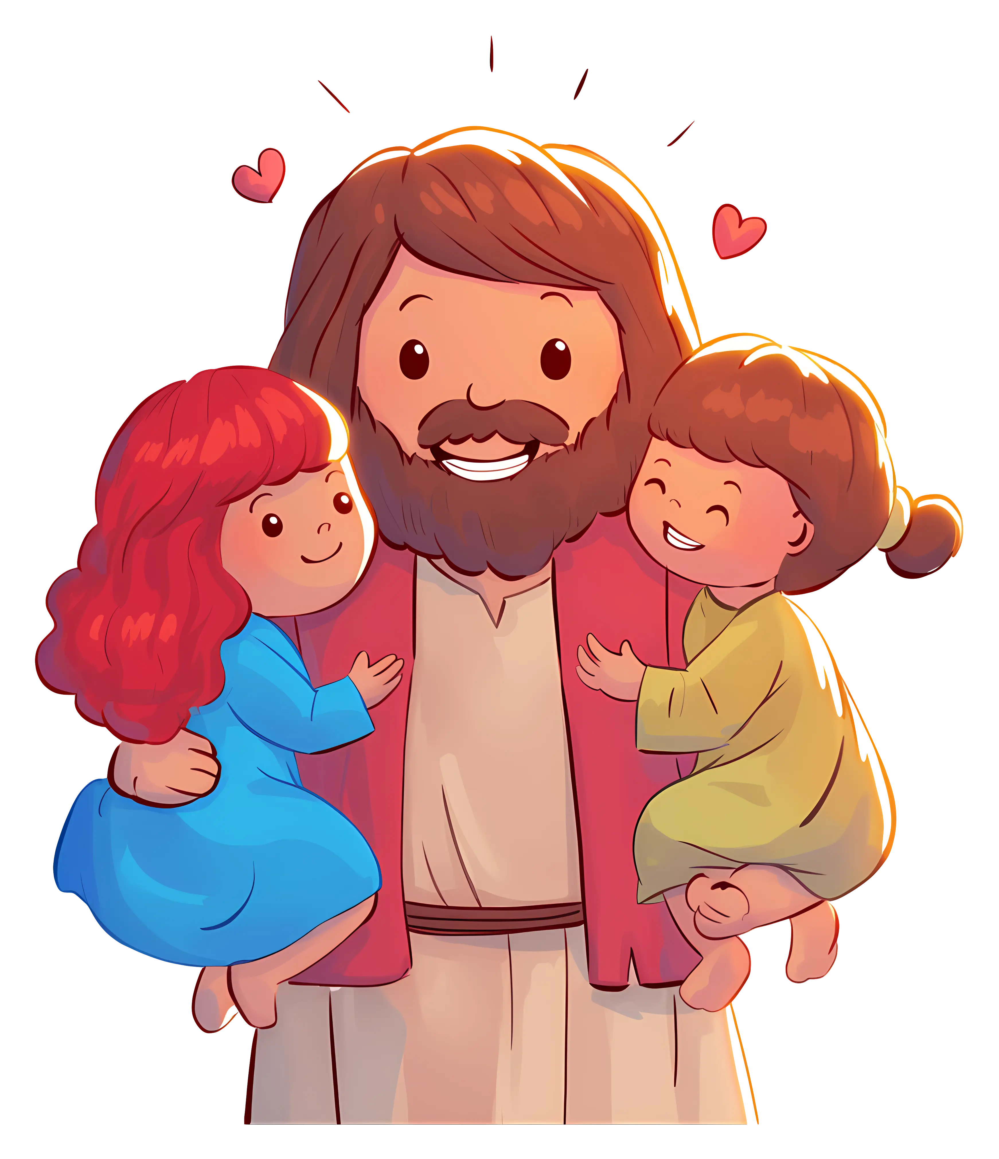 Happy Man with Children