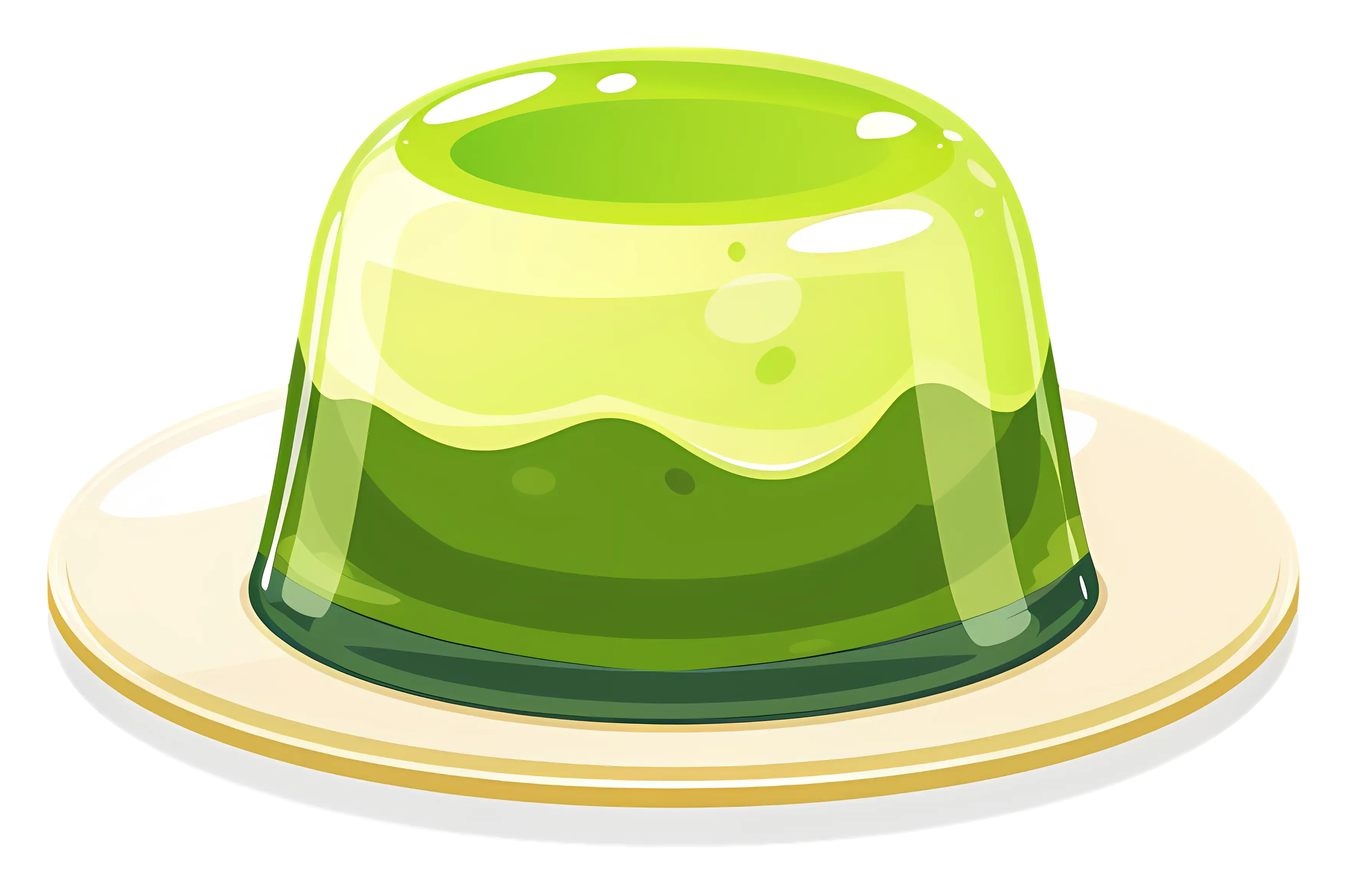 Green Jelly Dessert on a Plate
