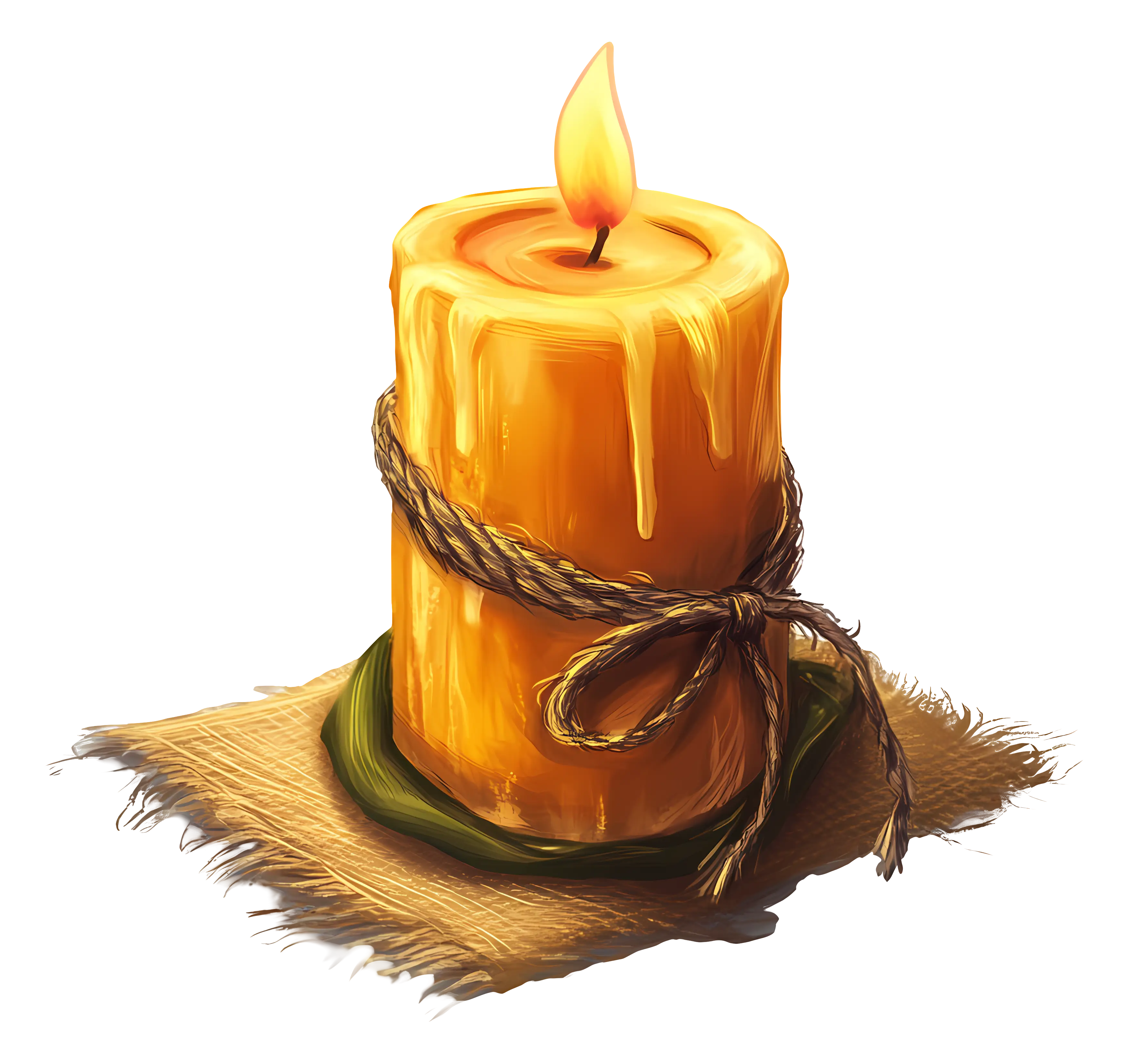 Warm Candle with Flame