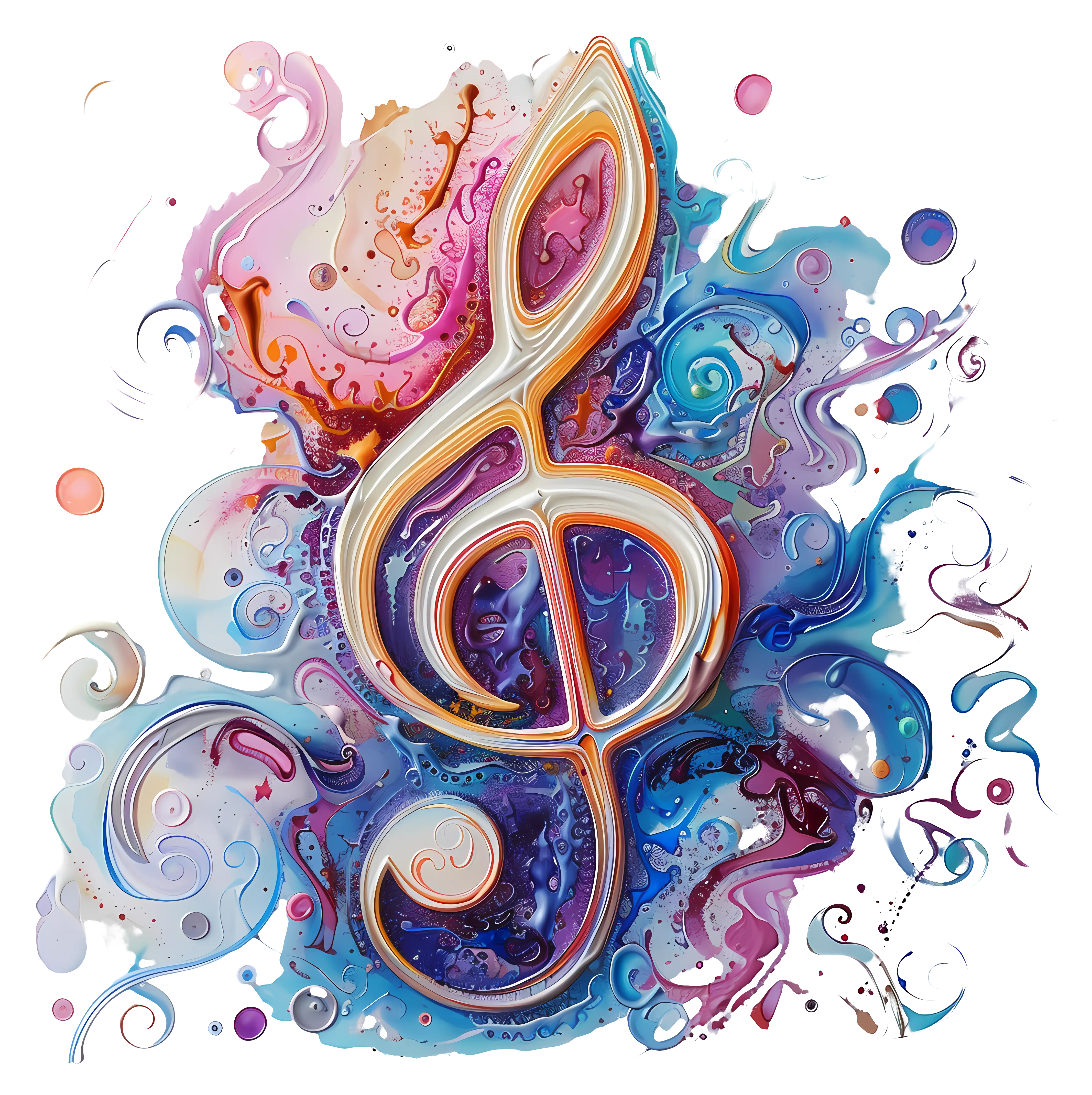 Colorful Treble Clef Art