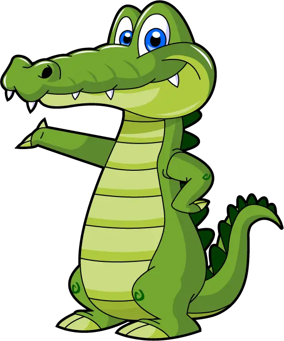 Friendly Green Cartoon Crocodile