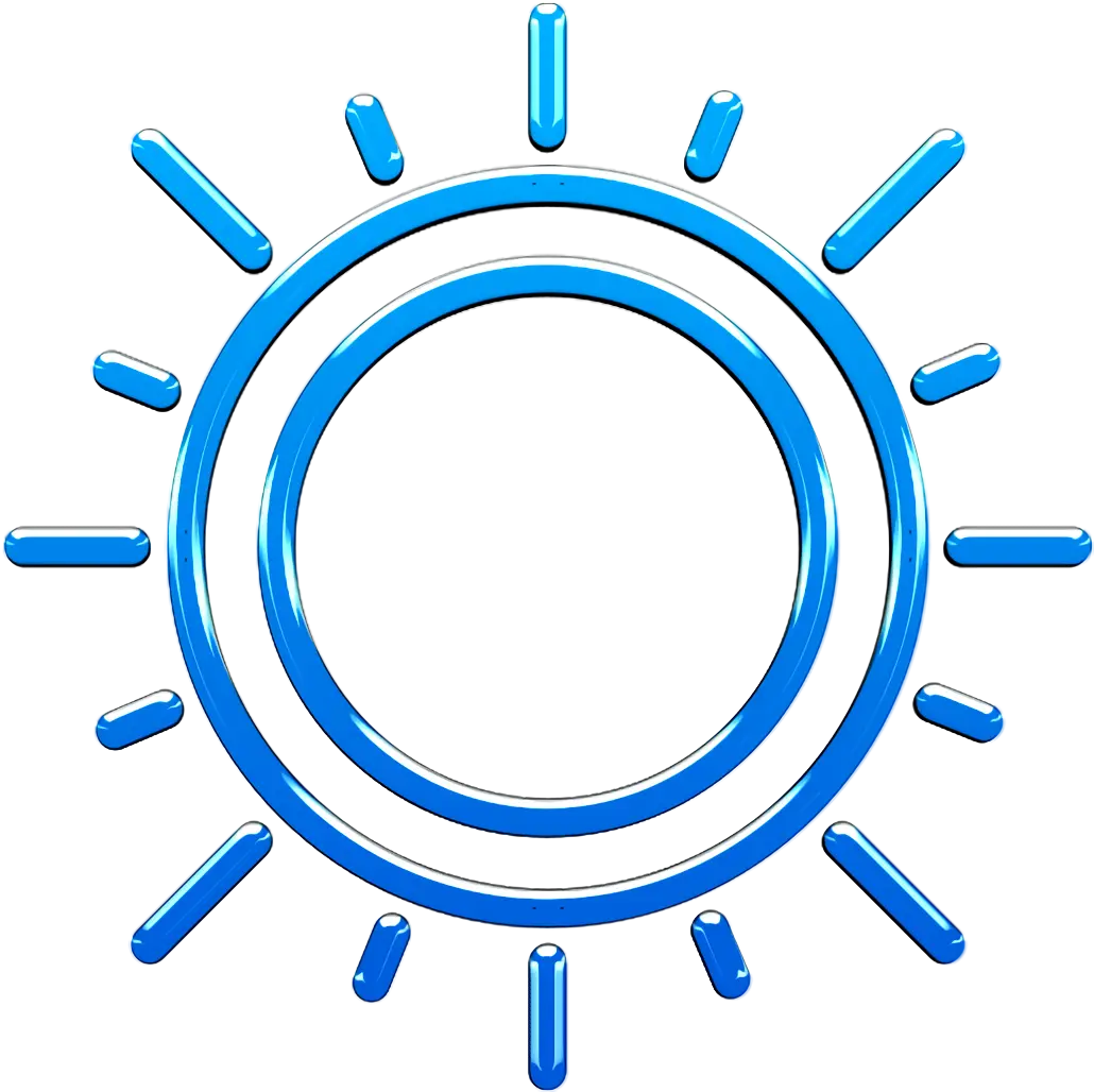 Blue Sun Icon in Modern Illustration Style