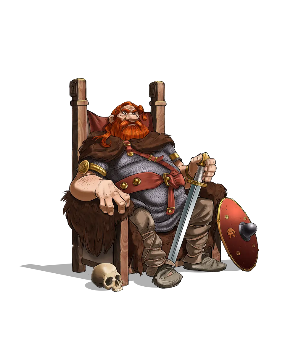 Viking Warrior Sitting on Throne