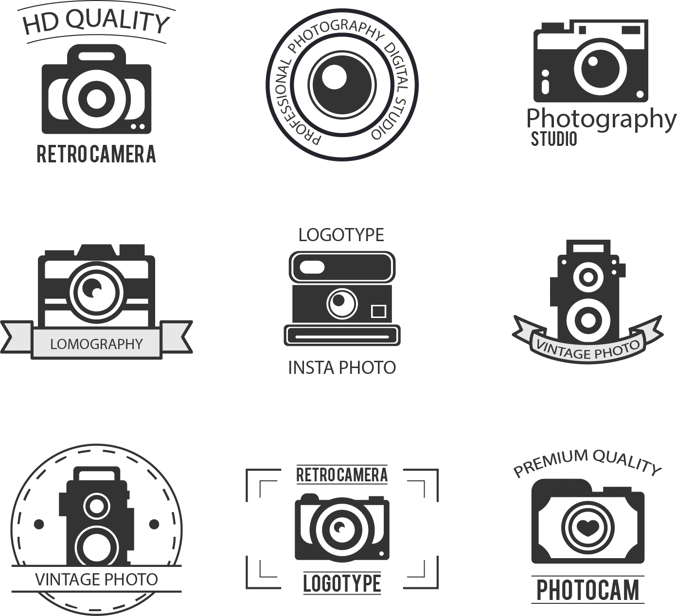 Retro and Vintage Camera Icons for Photography