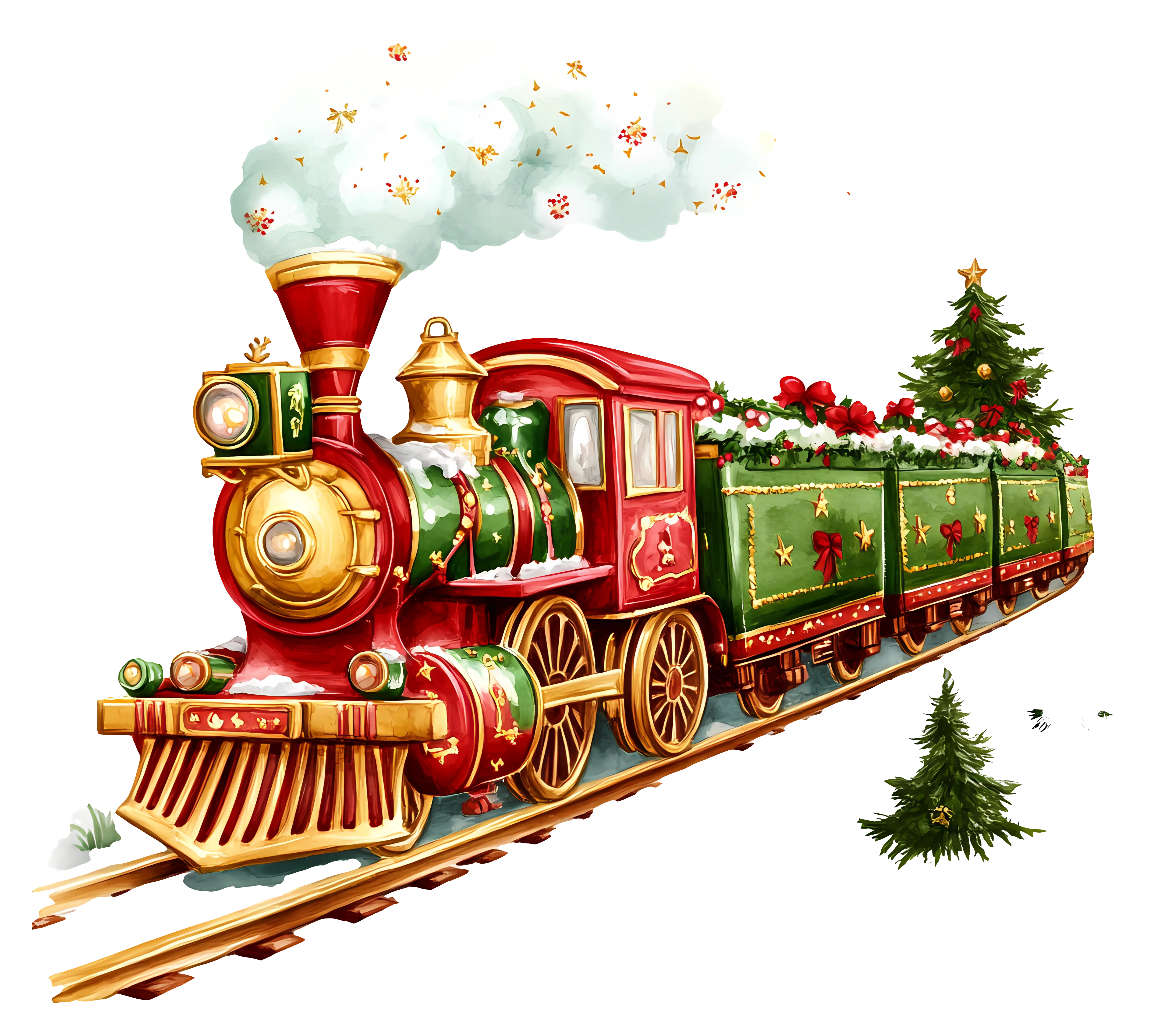 Christmas Train Loaded with Festive Gifts