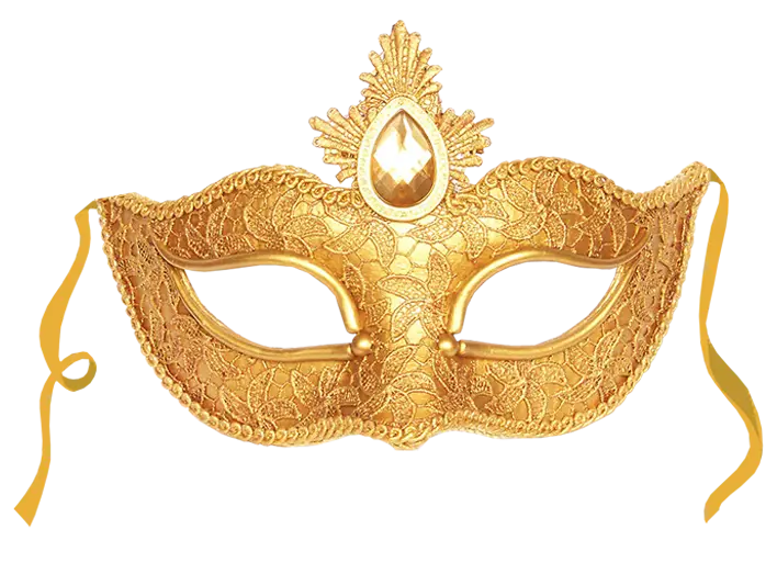 Gold Masquerade Mask for Costume Party