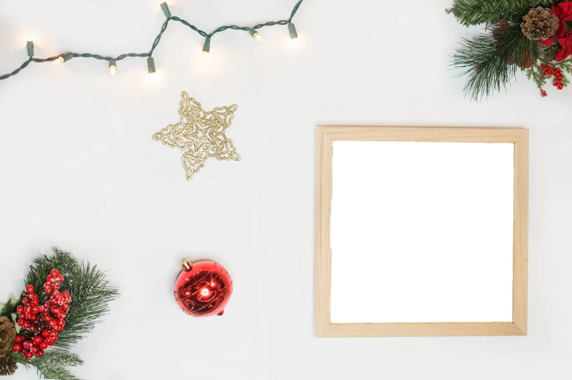 Christmas Decorations with Empty Frame