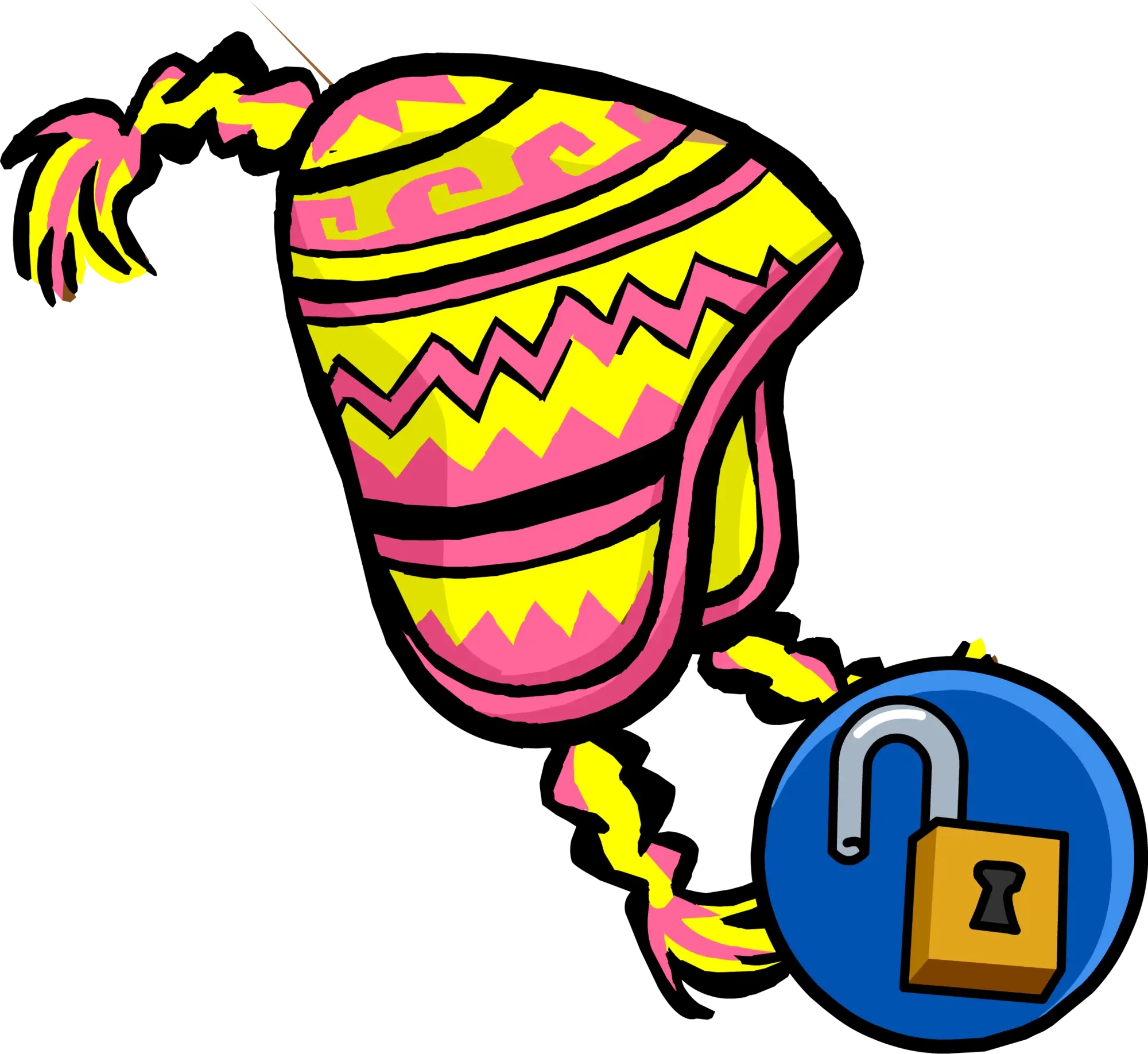 Colorful Hat with Unlock Symbol