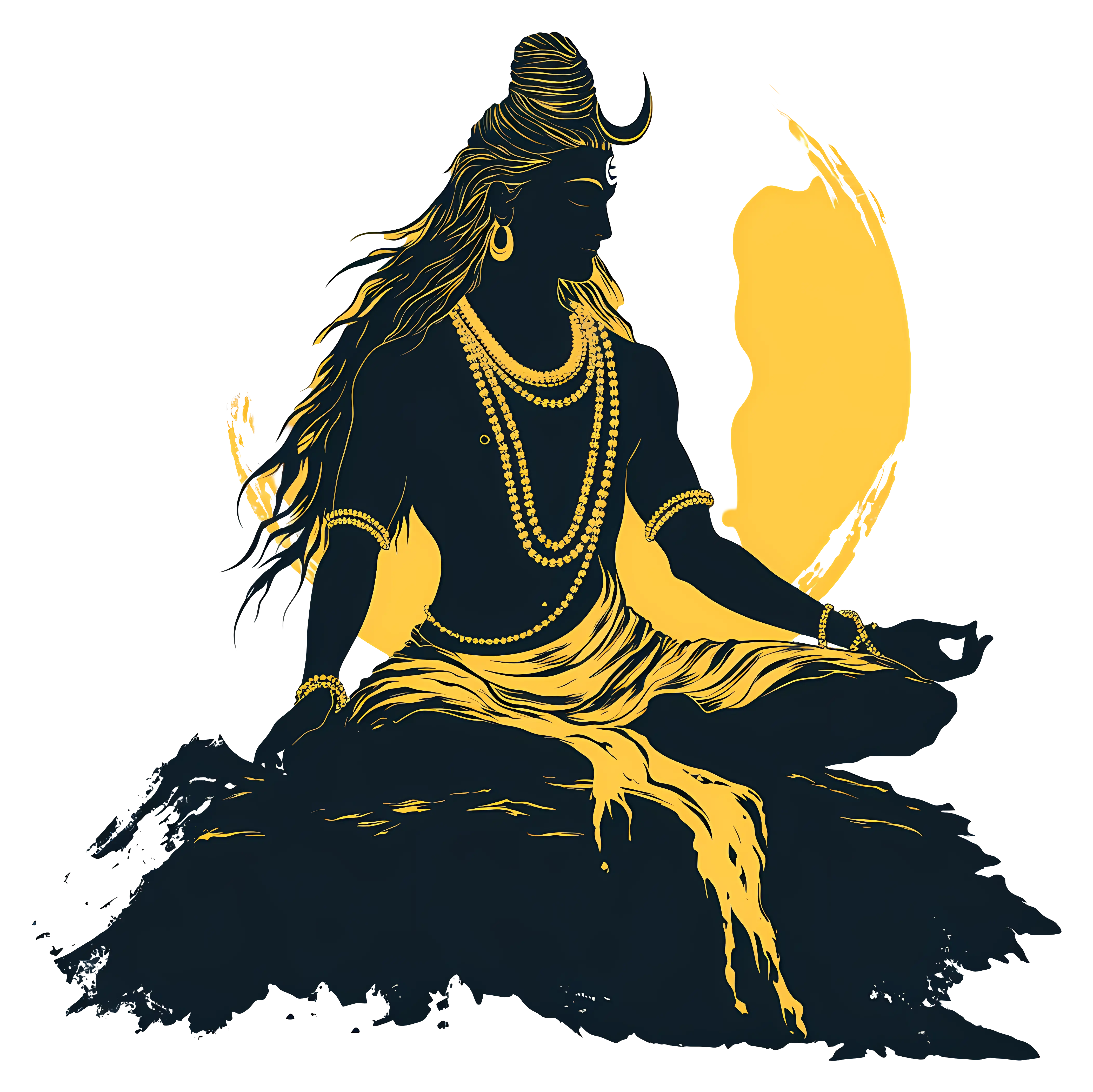 Meditating Figure in Yellow and Black
