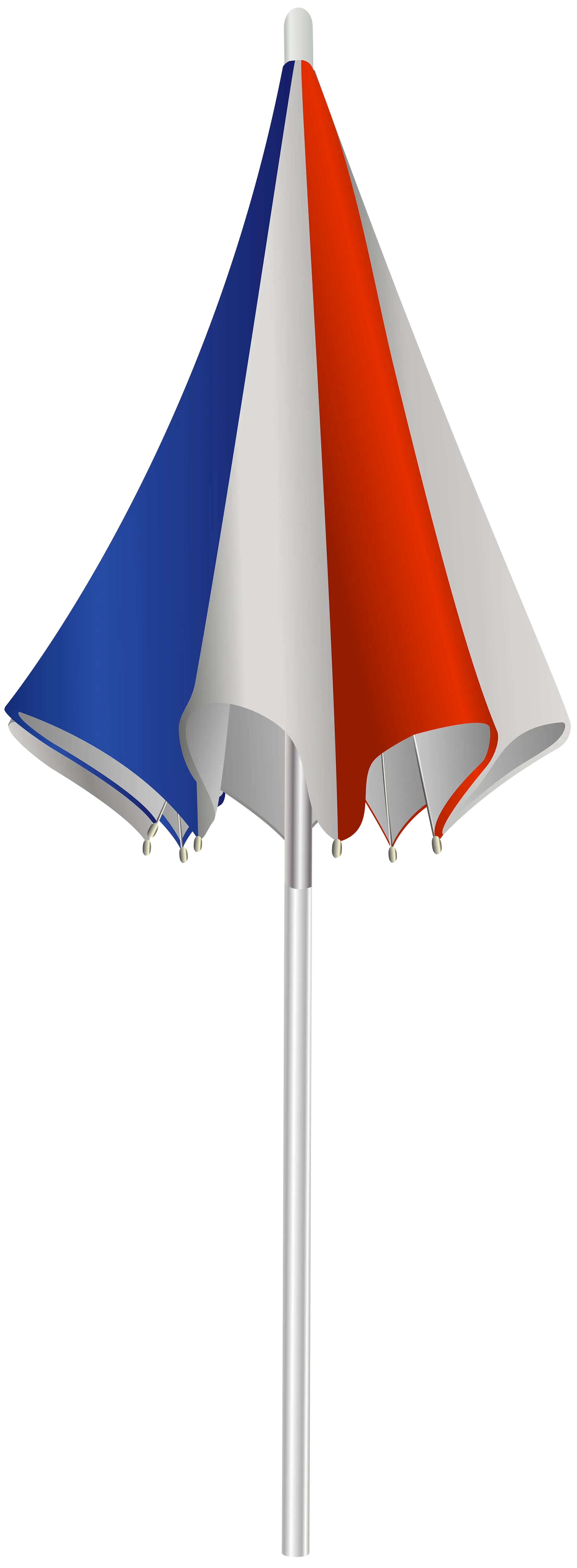 Folded Parasol with Red, White, and Blue Patterns