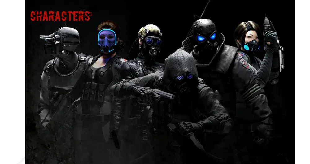 Masked Characters in Dark Setting