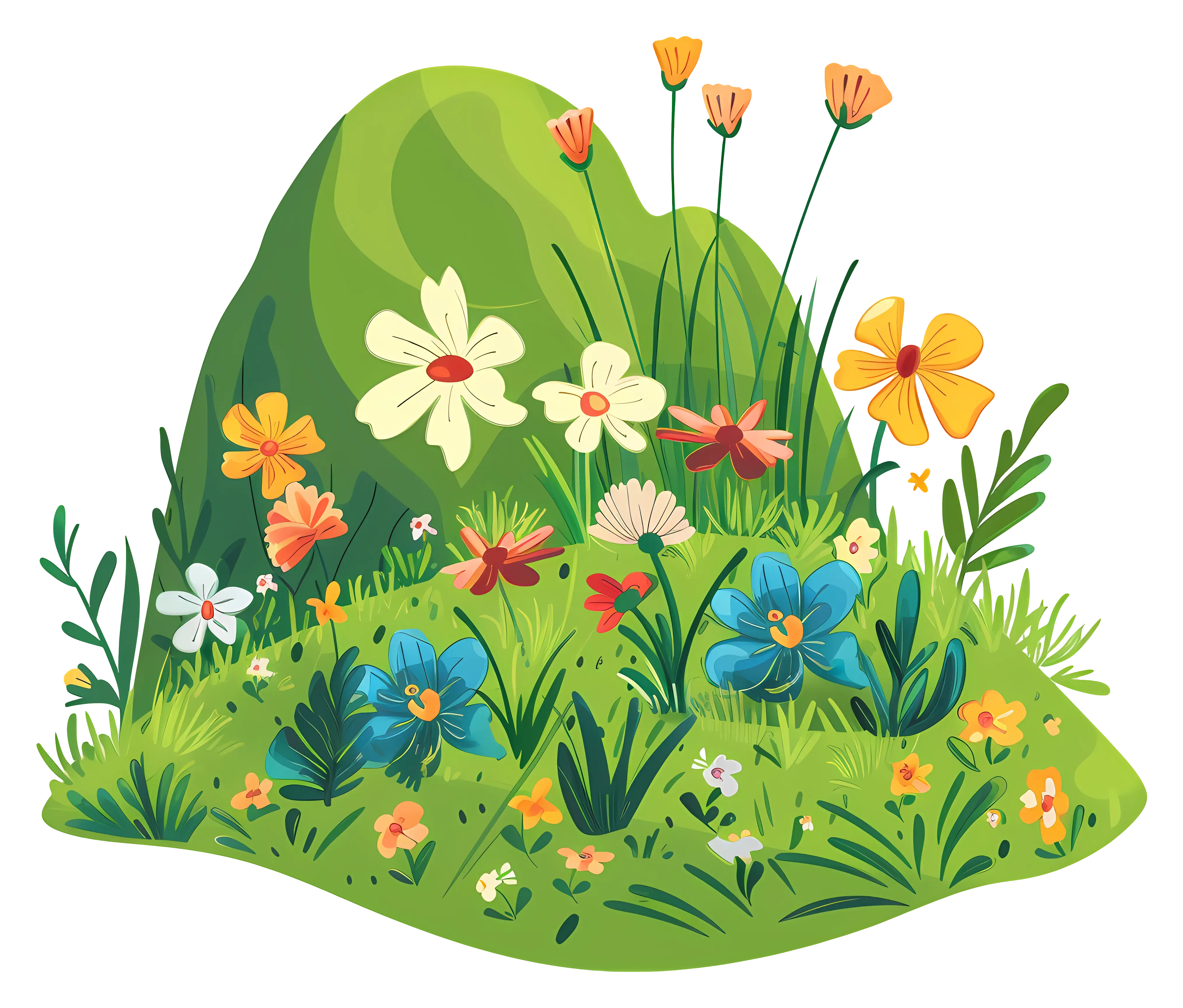 Colorful Hilltop Flower Patch
