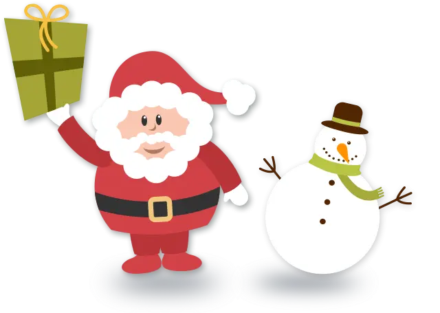 Santa Claus and Snowman Festive Illustration