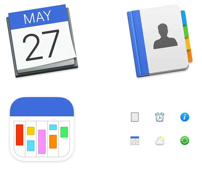 Calendar and Contacts Icons