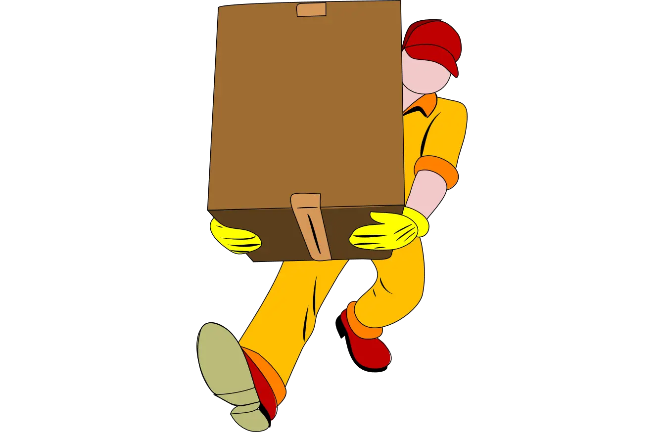 Man Carrying Parcel Box Illustration
