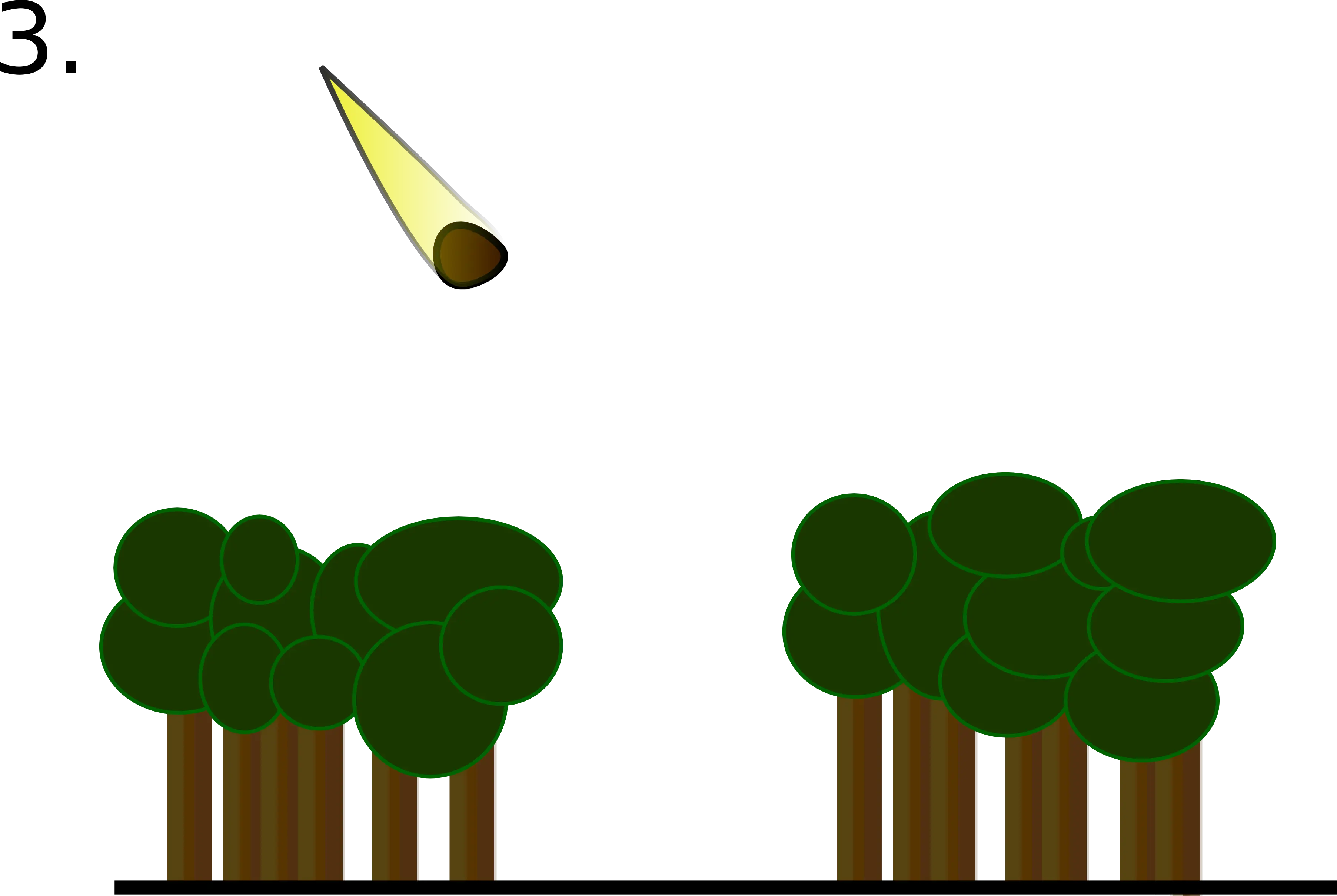 Meteor Falling Towards Forest