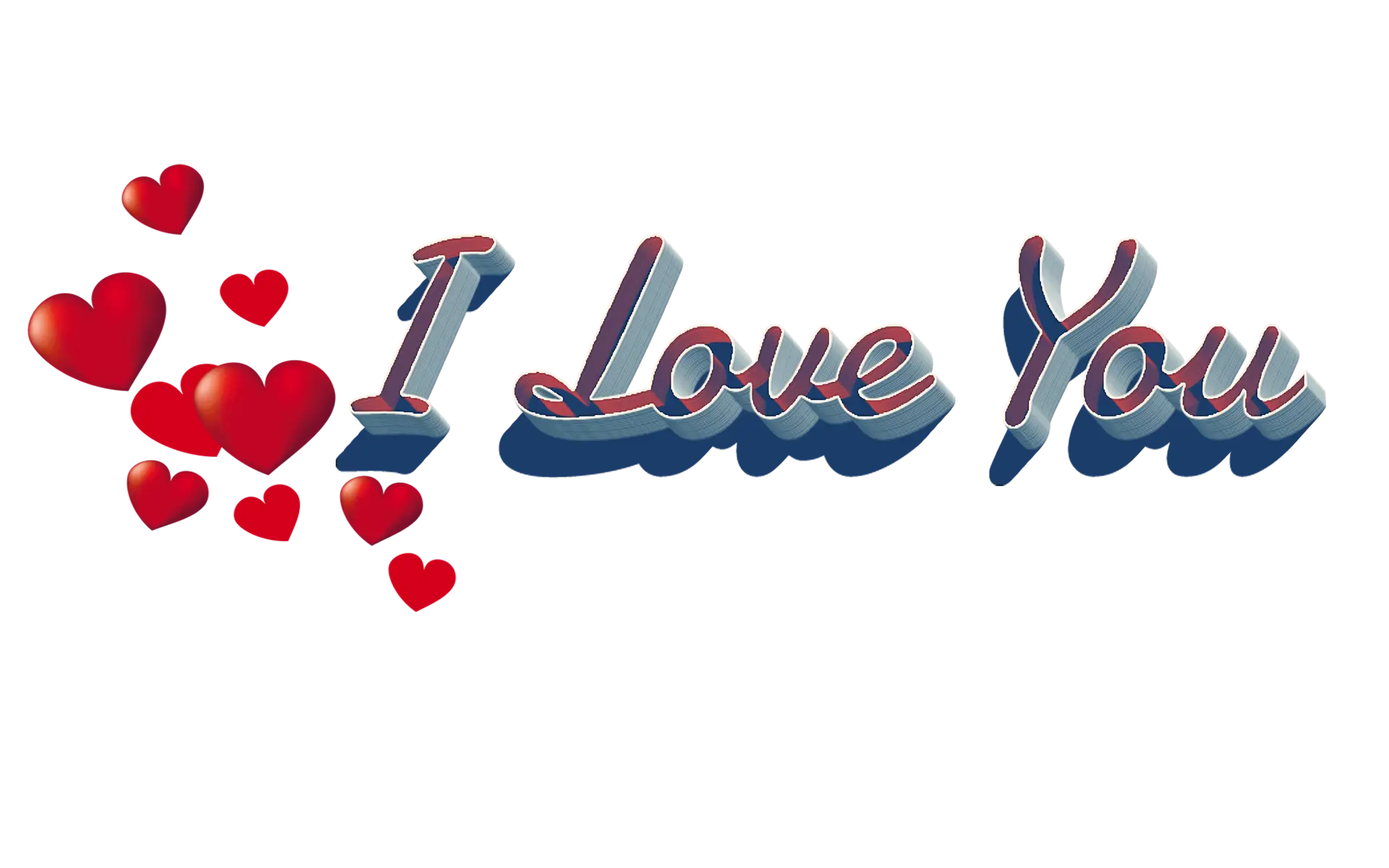 Romantic I Love You with Hearts Illustration
