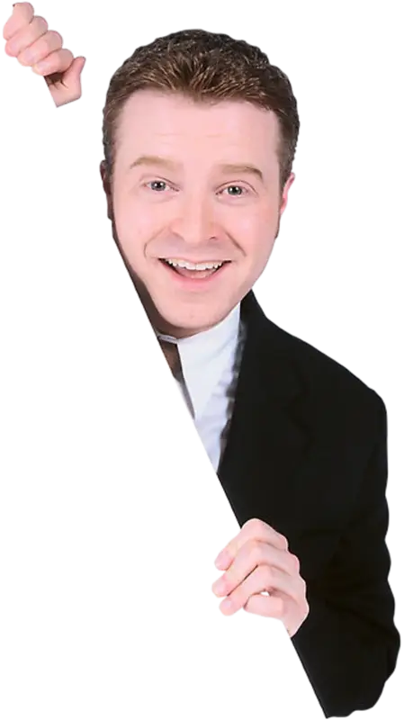 Funny Peeking Man in Business Suit
