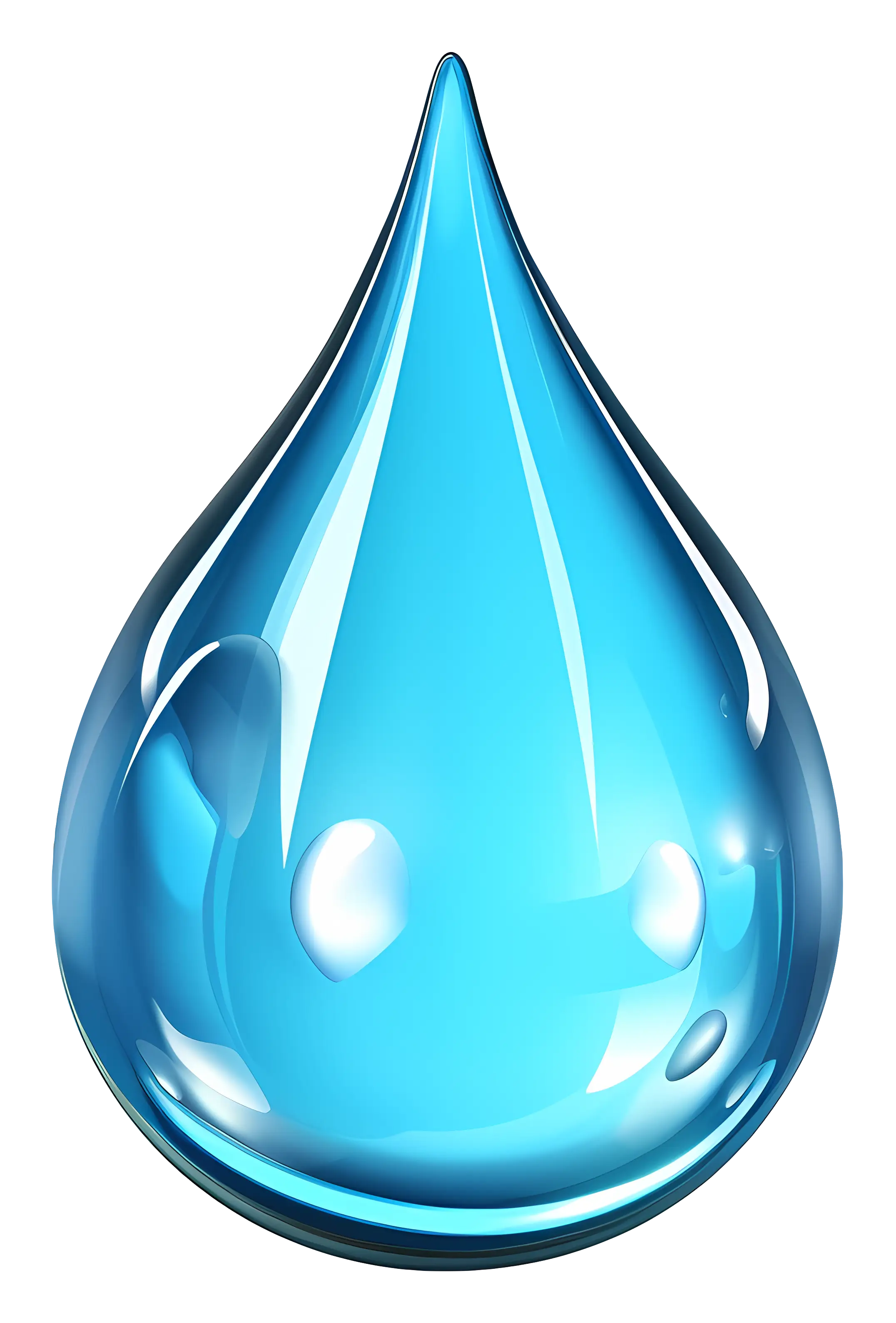 3D Glossy Water Drop Illustration