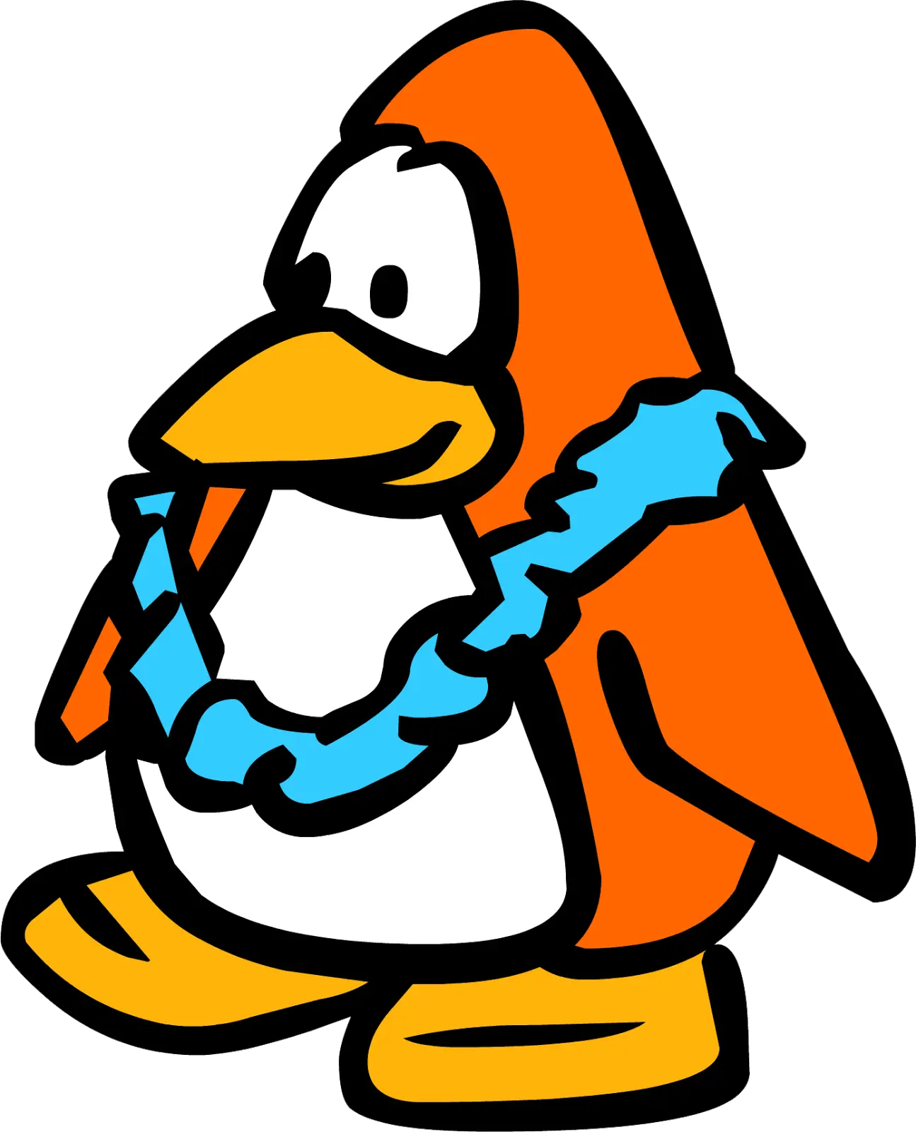 Cartoon Penguin Holding a Scarf