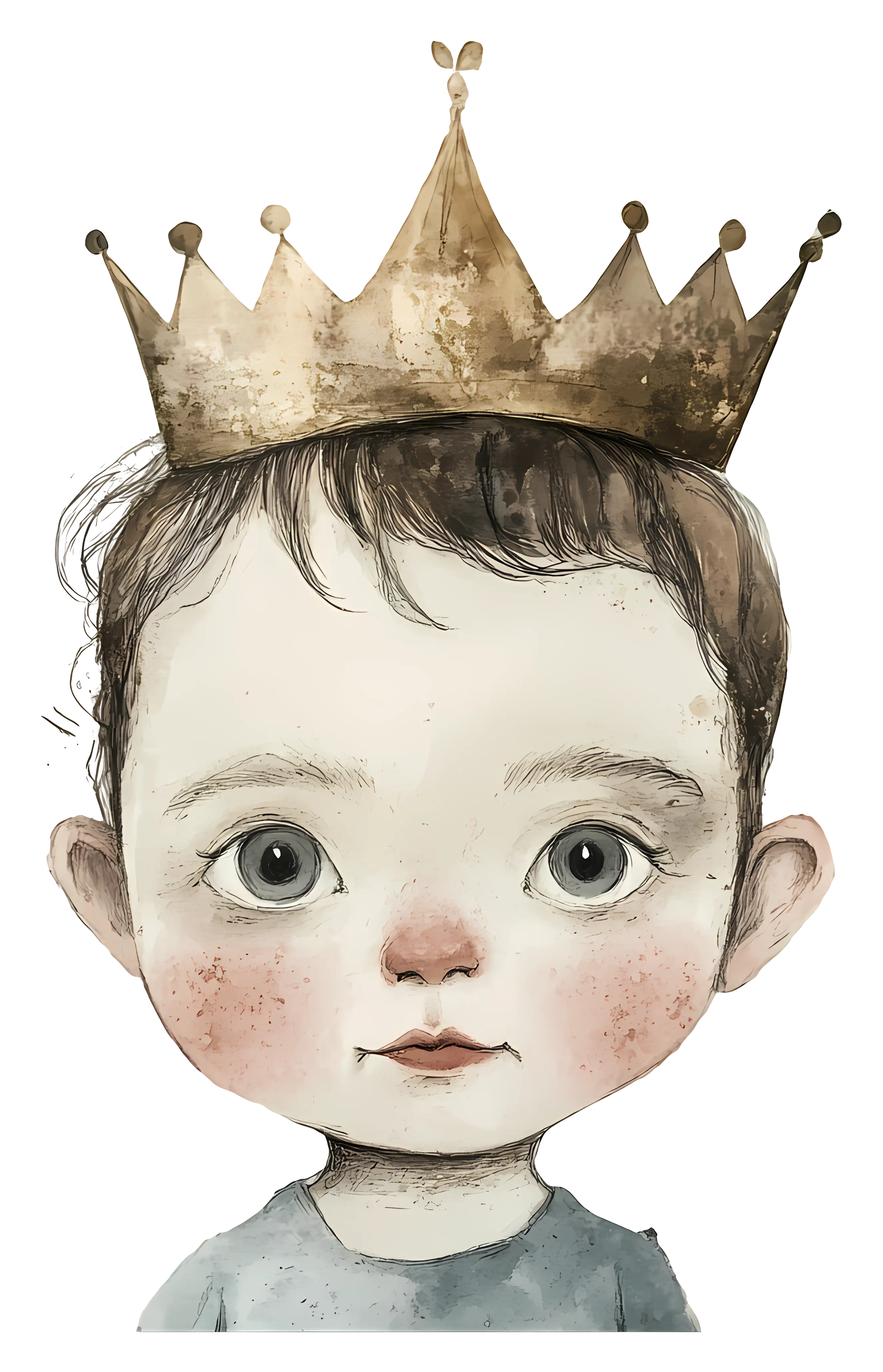 Cute Baby with Crown Illustration