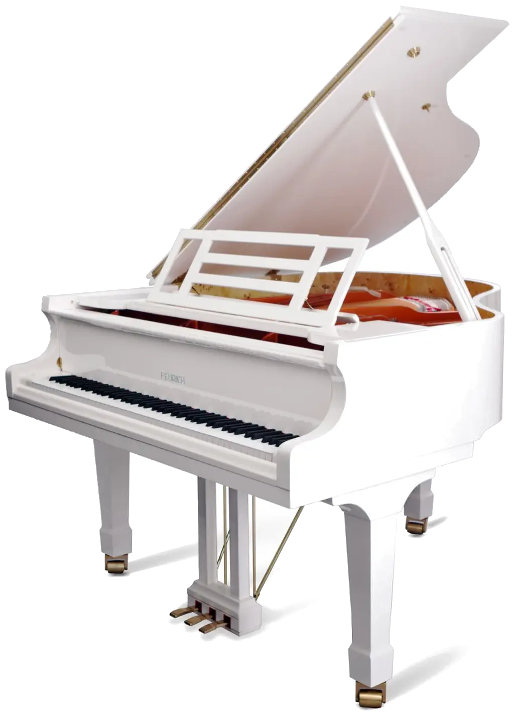 Elegant White Grand Piano