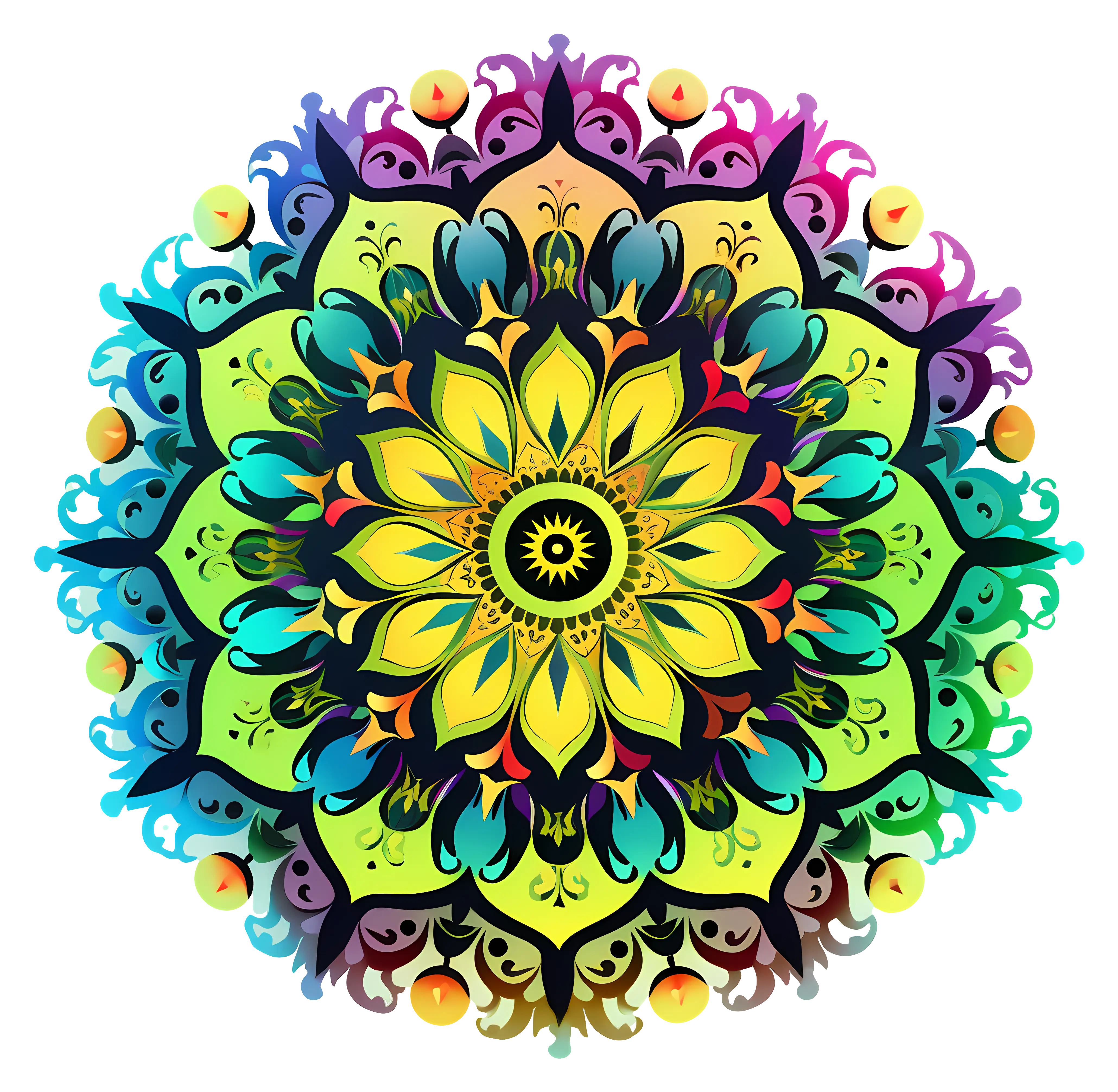 Bright Gradient Mandala Artwork Design