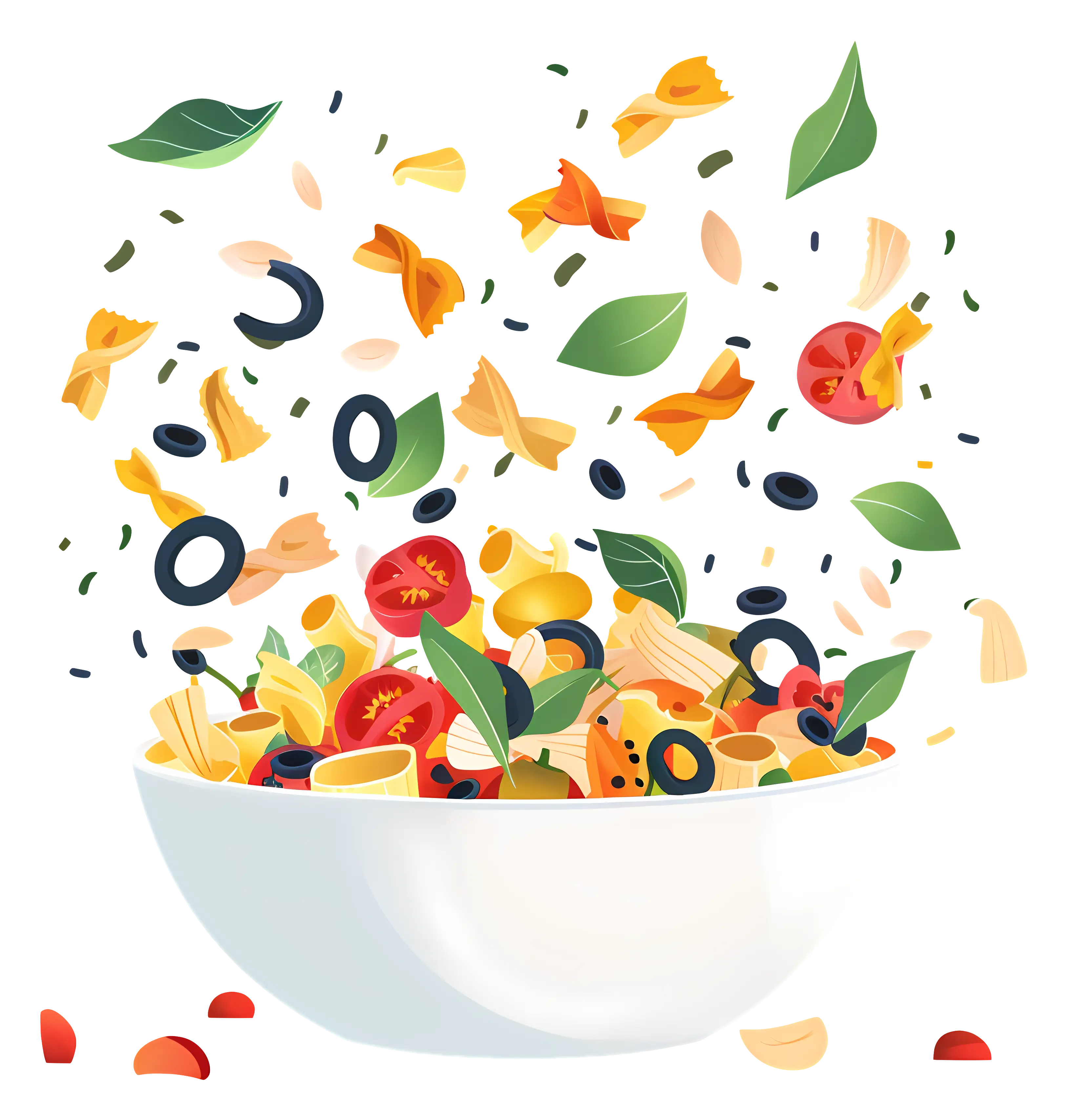 Art of a Colorful Mixed Salad in Motion
