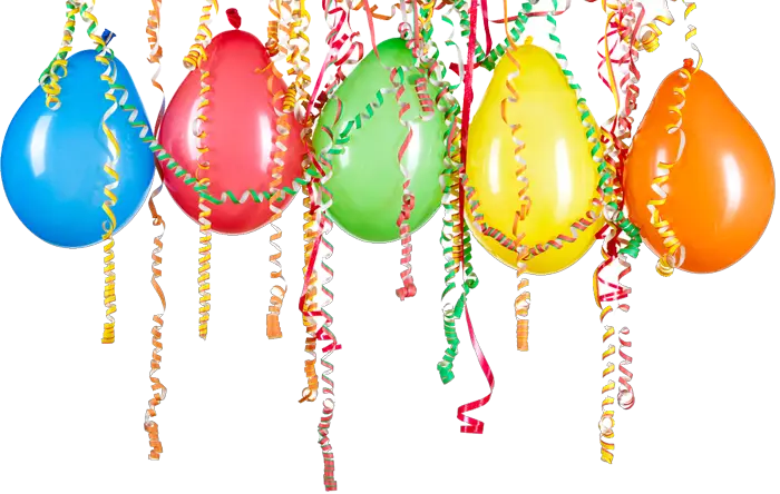 Colorful Balloons with Streamers for Party Decoration