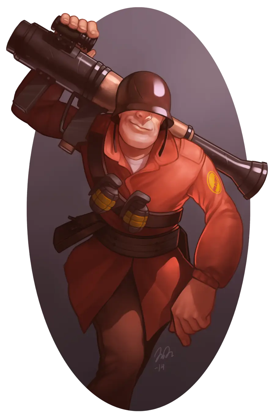 Cartoon Soldier with Rocket Launcher
