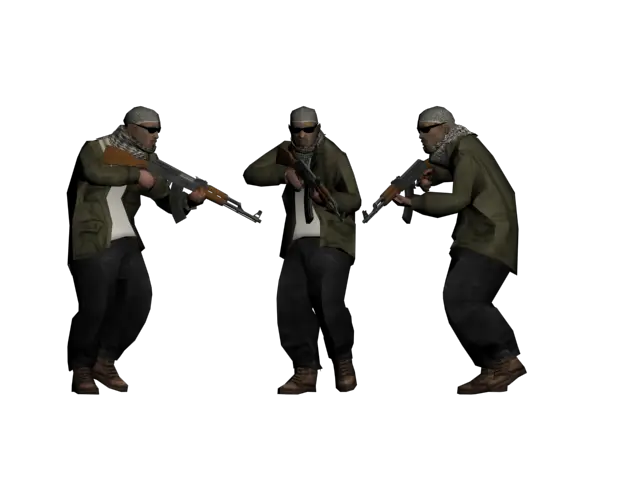 Armed Men in Combat Stance