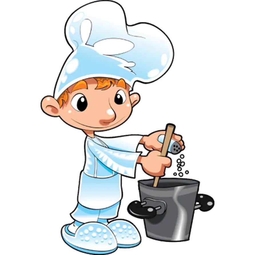 Cartoon Chef Preparing Food