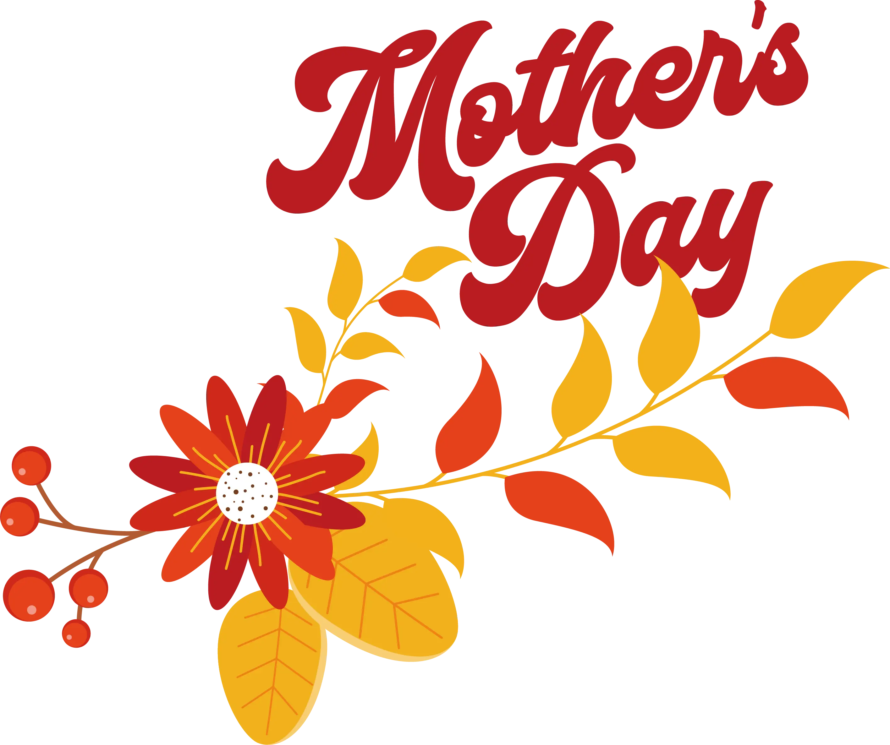 Mother&#039;s Day Graphic with Orange and Red Florals