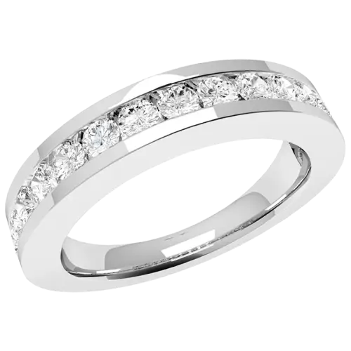 Silver Diamond Ring with Embedded Stones