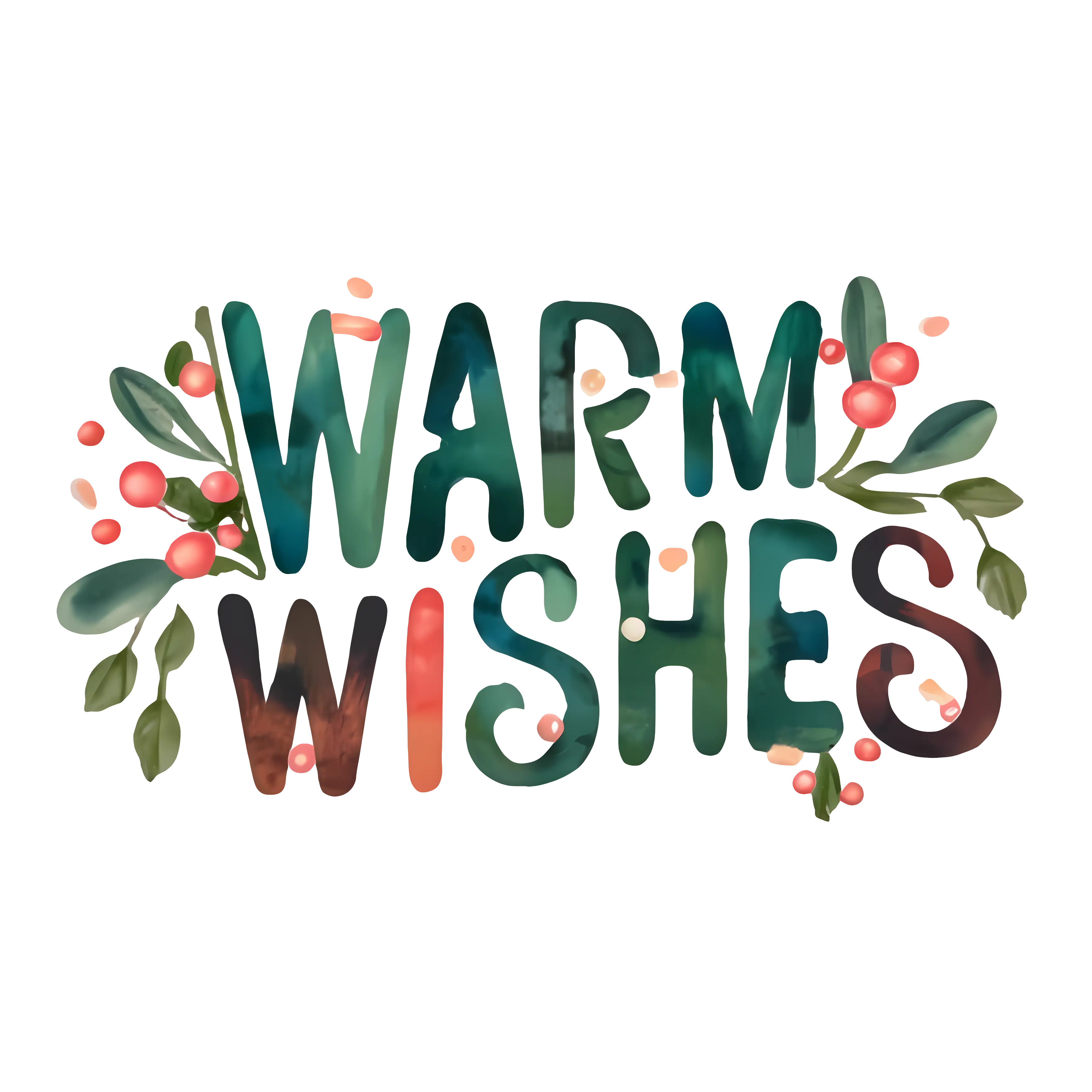 Festive Warm Wishes Card with Florals