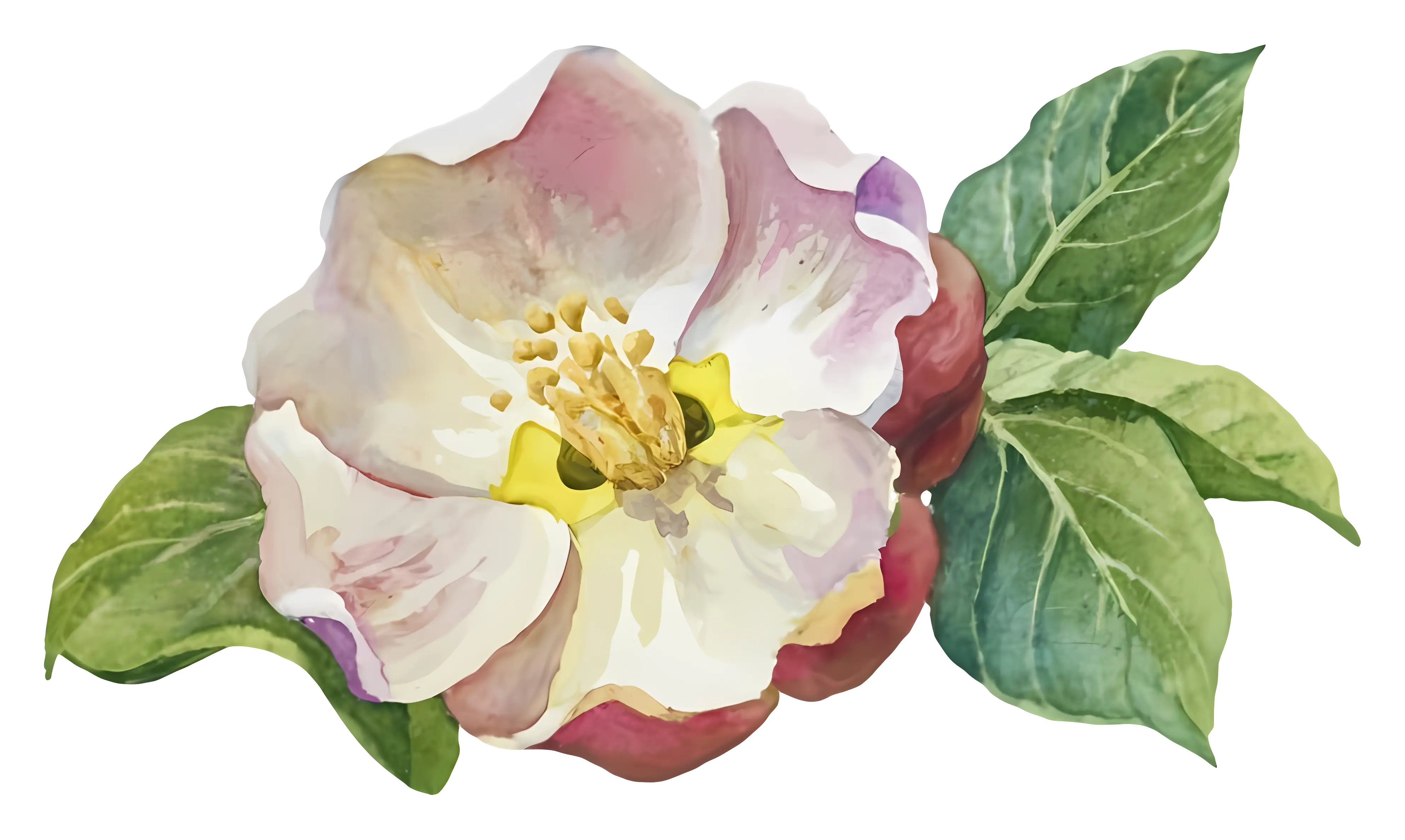 White and Pink Watercolor Flower Illustration