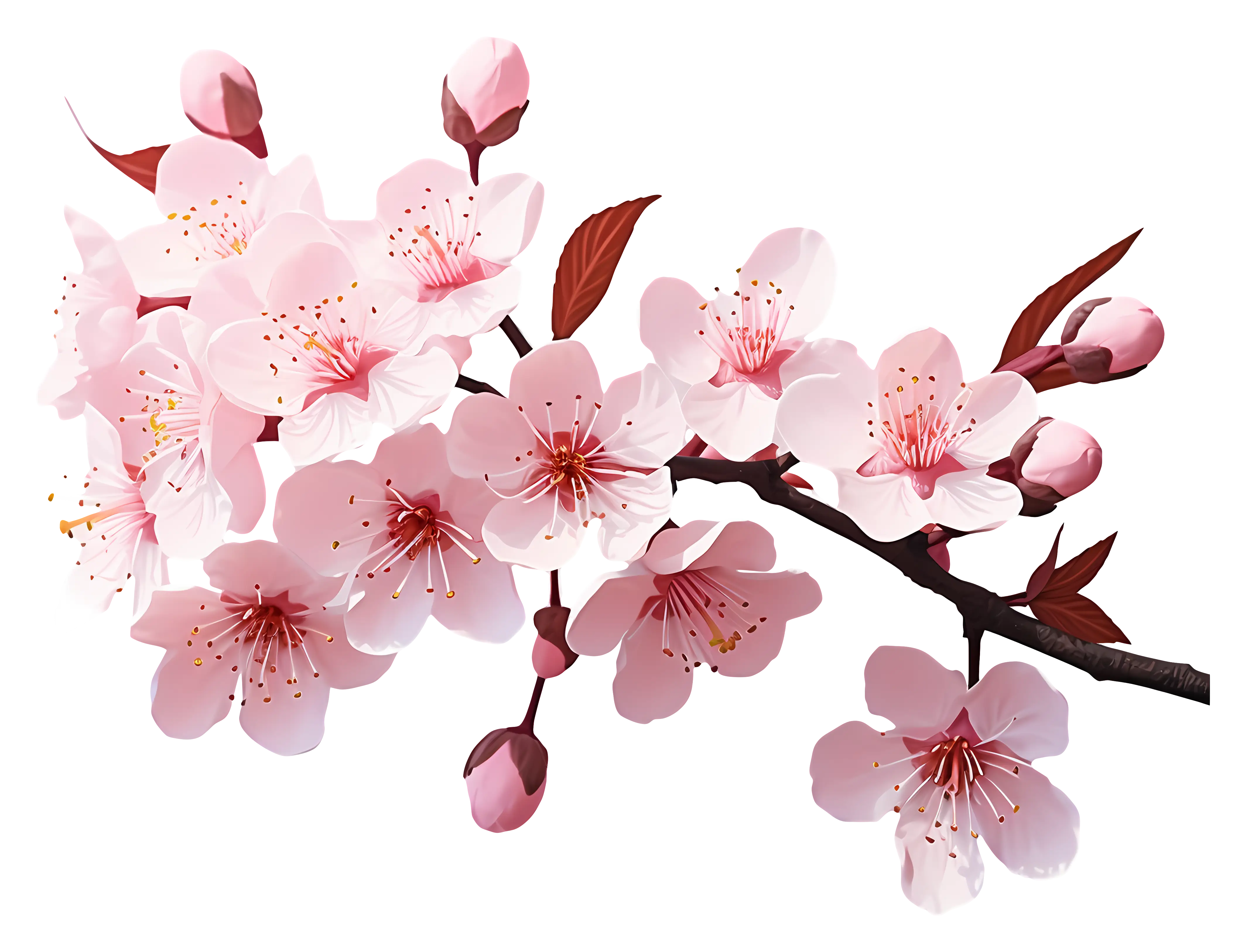 White and Pink Cherry Blossom Close-Up